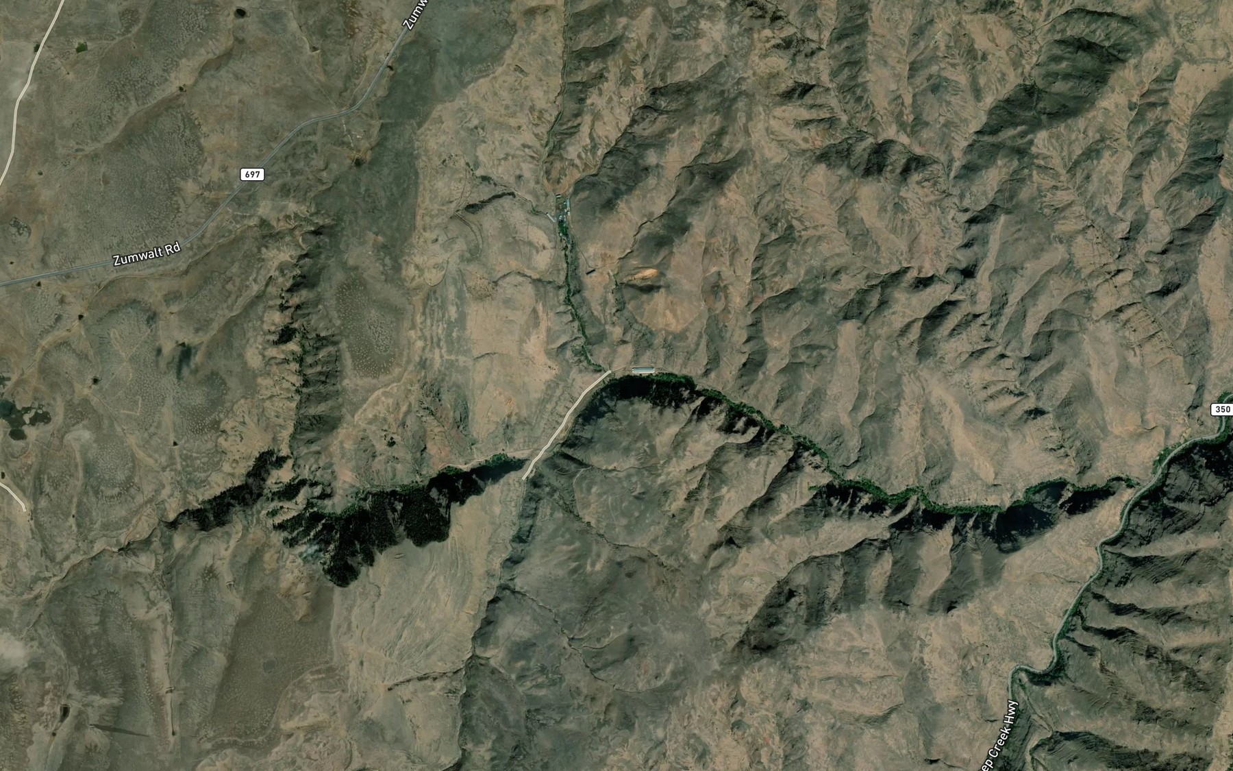 Satellite map of the South Fork Lightning Creek