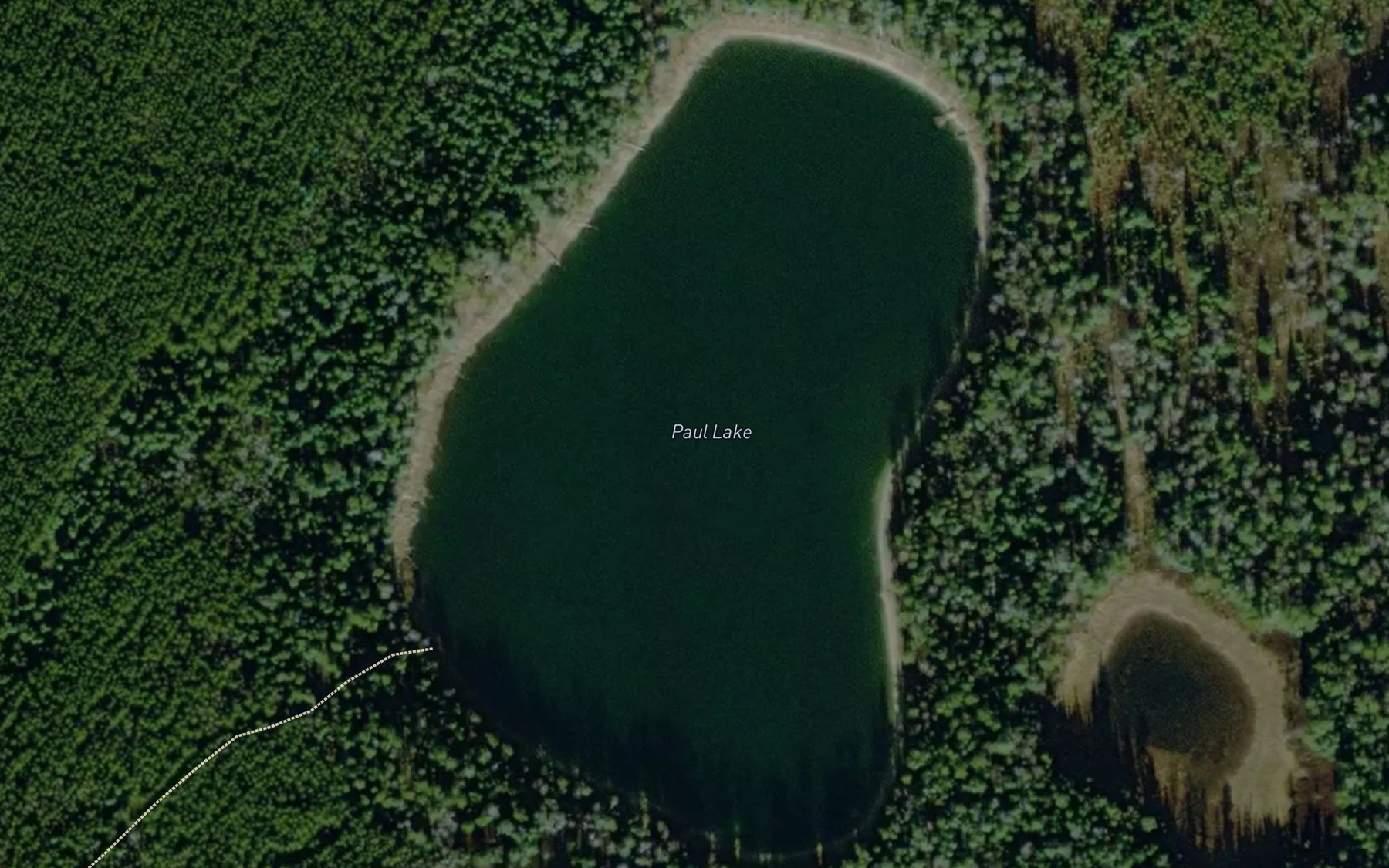 Satellite map of the Paul Lake