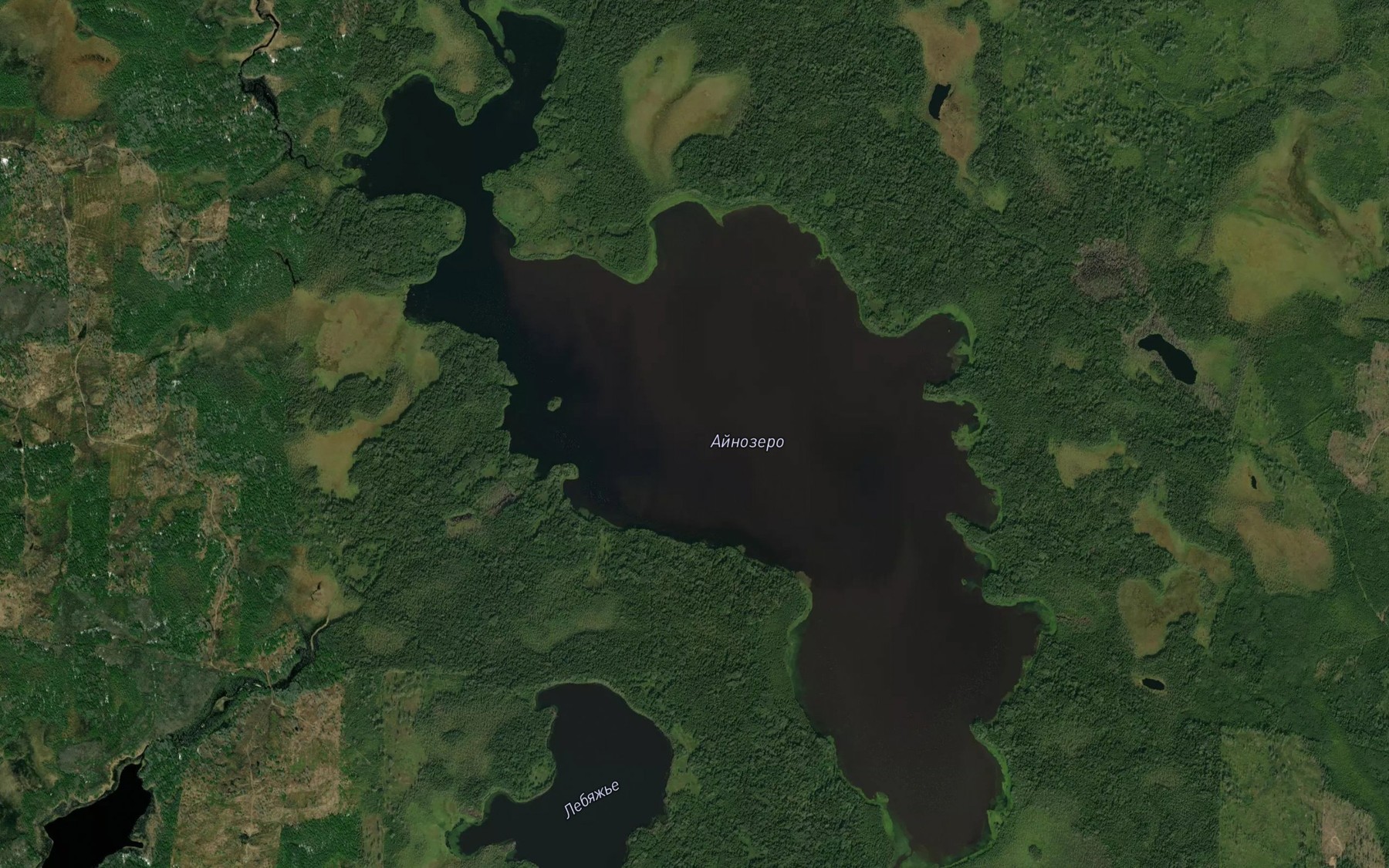 Satellite map of the Ozero Aynozero