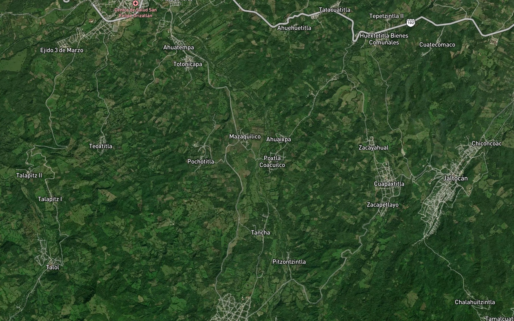 Satellite map of the Santa Maria