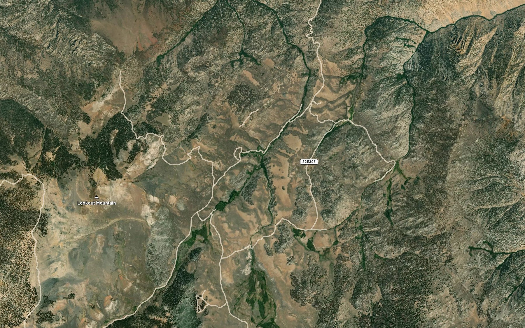Satellite map of the West Fork Coyote Creek