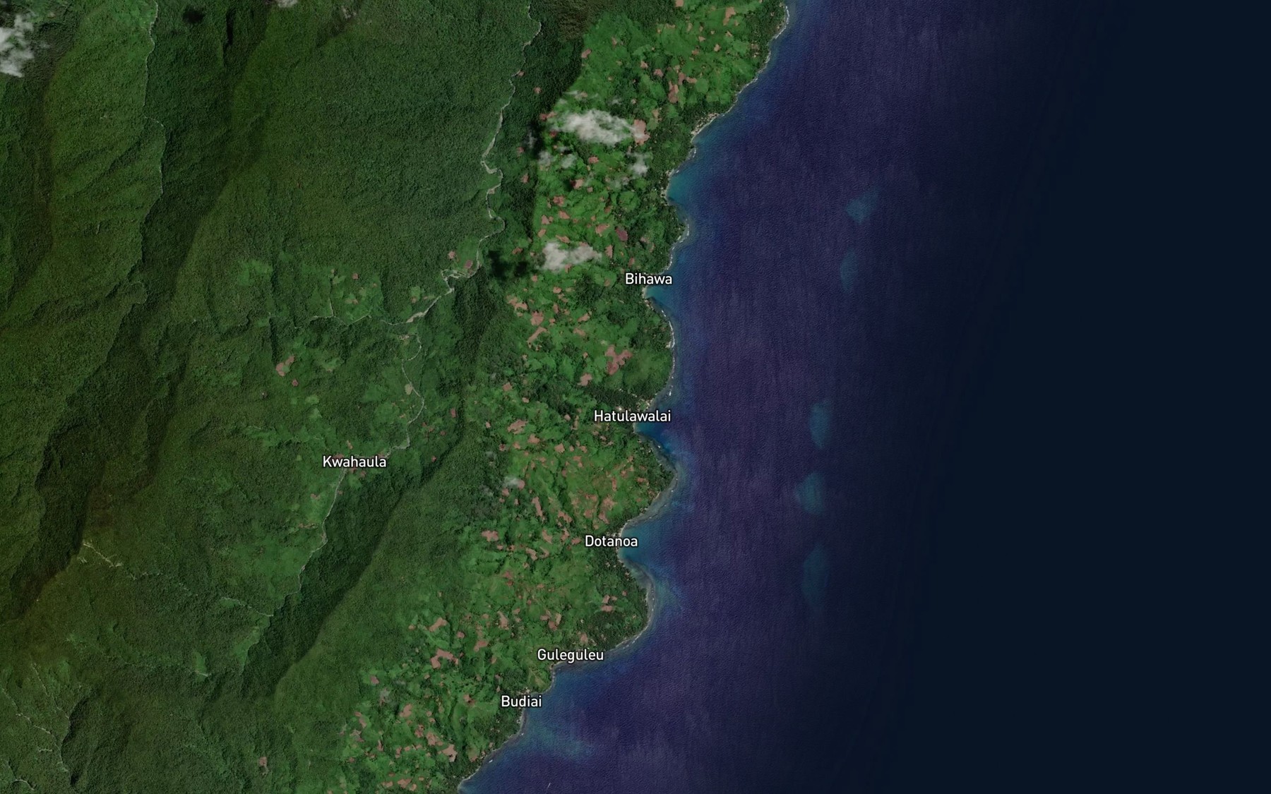 Satellite map of the Eruerauwa Bay