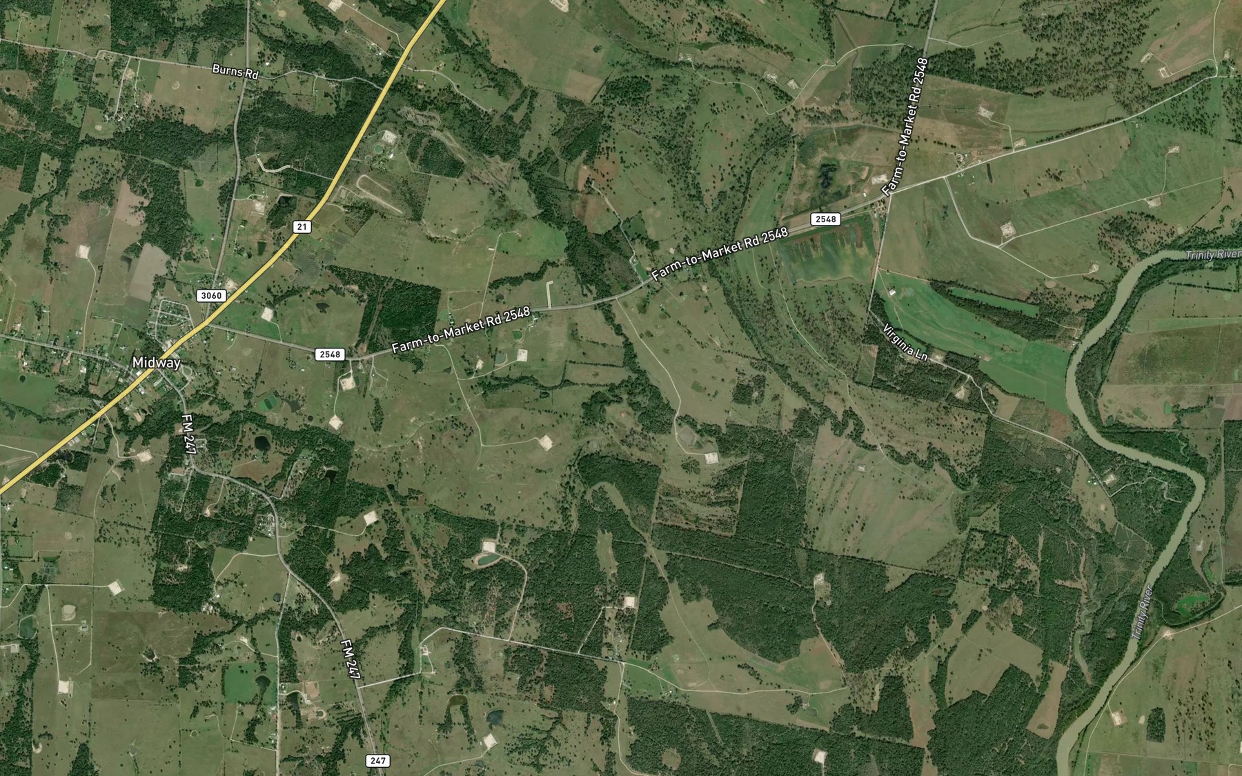 Satellite map of the Hackett Branch