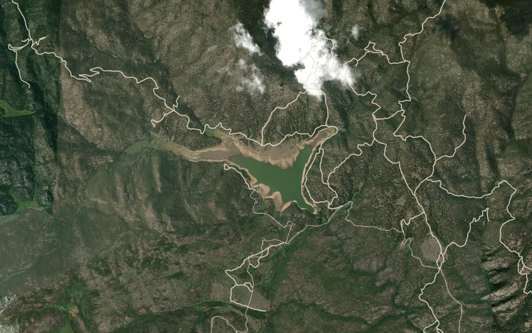 Satellite map of the Delmoe Lake