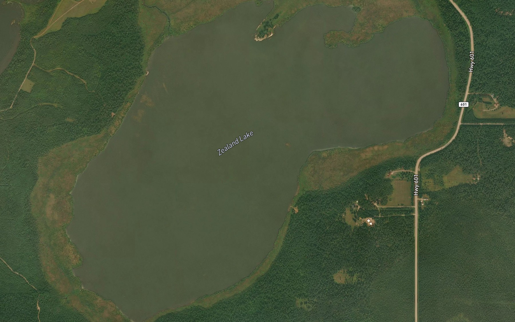 Satellite map of the Zealand Lake