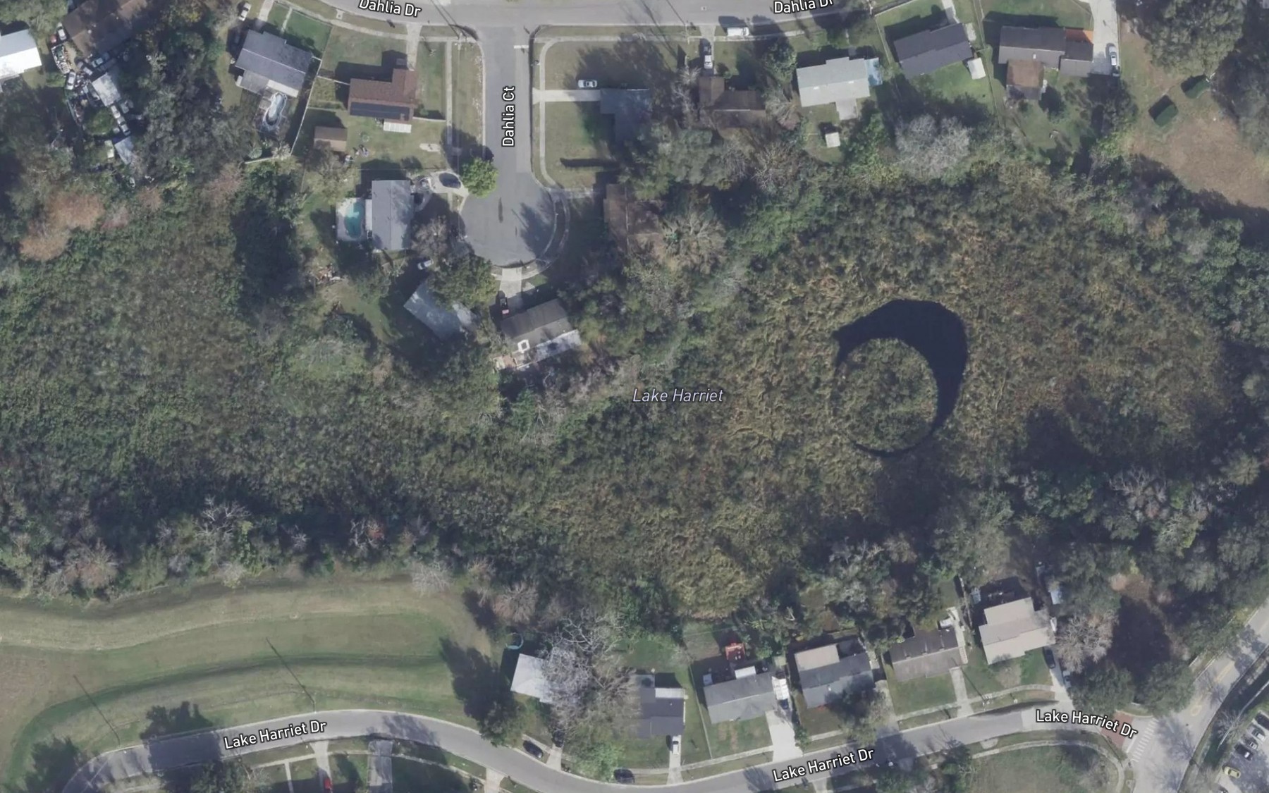 Satellite map of the Lake Harriet