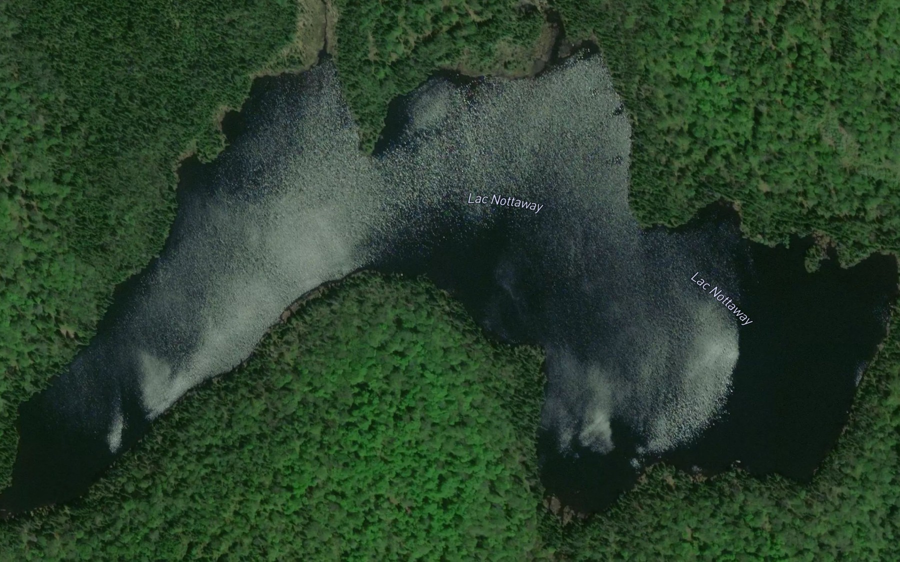 Satellite map of the Lac Nottaway