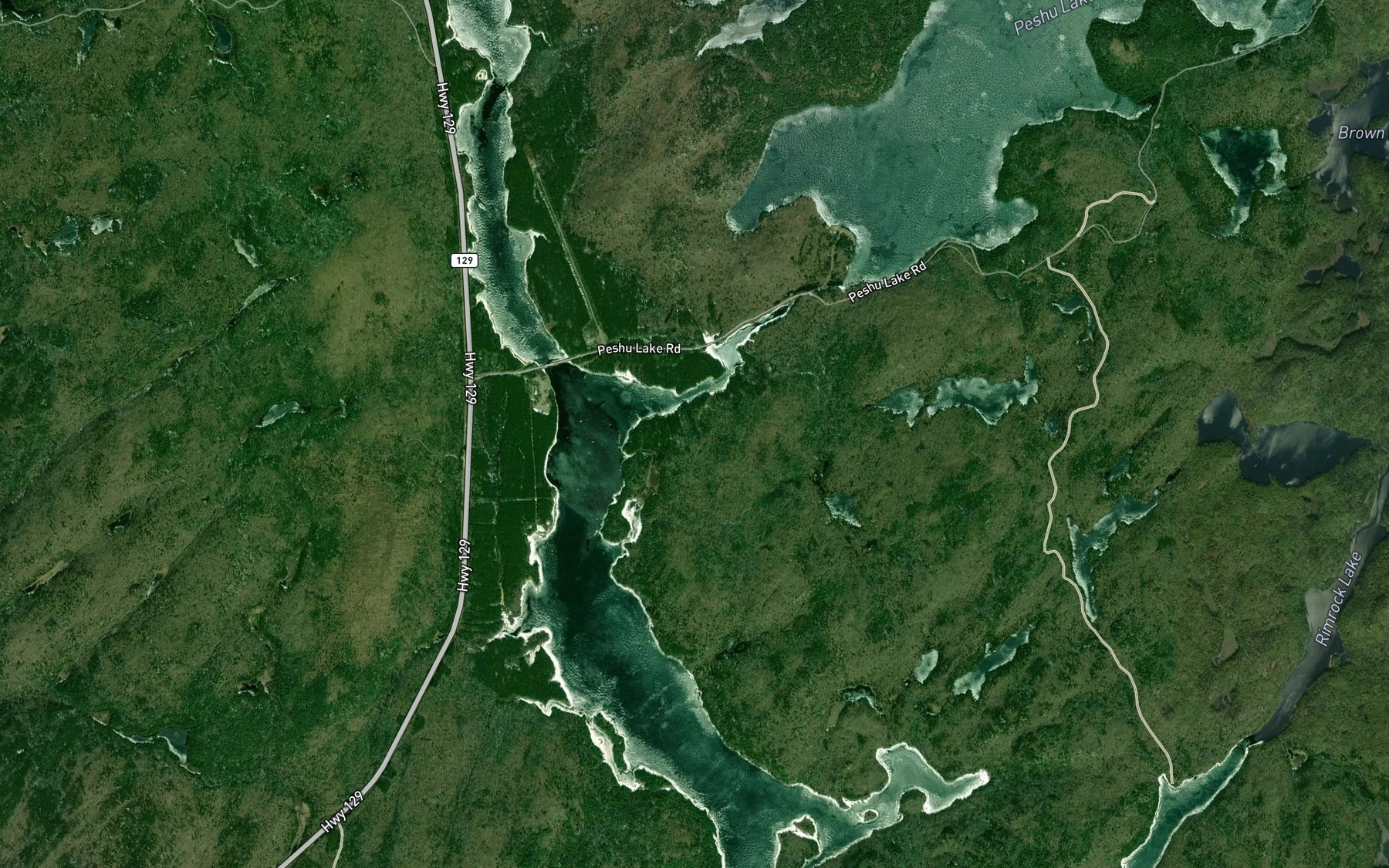 Satellite map of the Peshu Creek