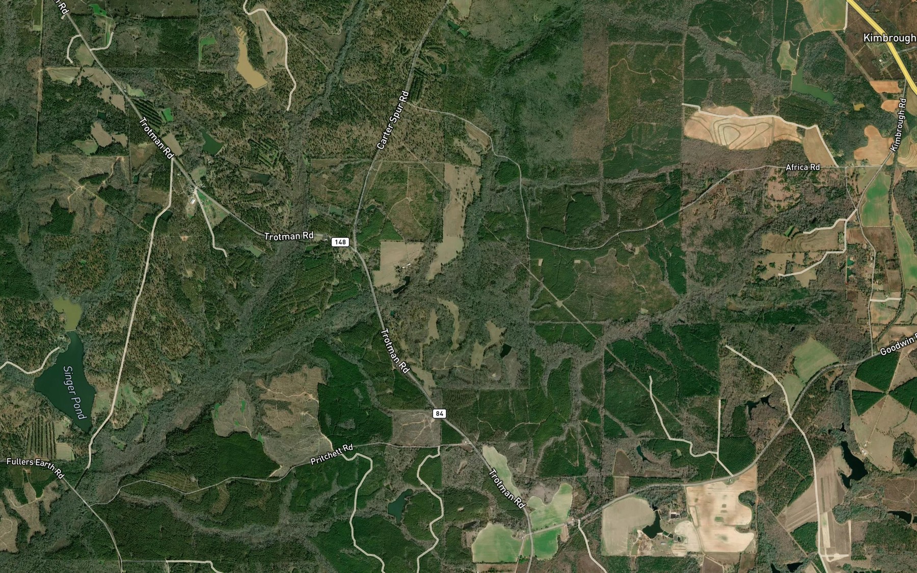Satellite map of the Lime Spring Branch