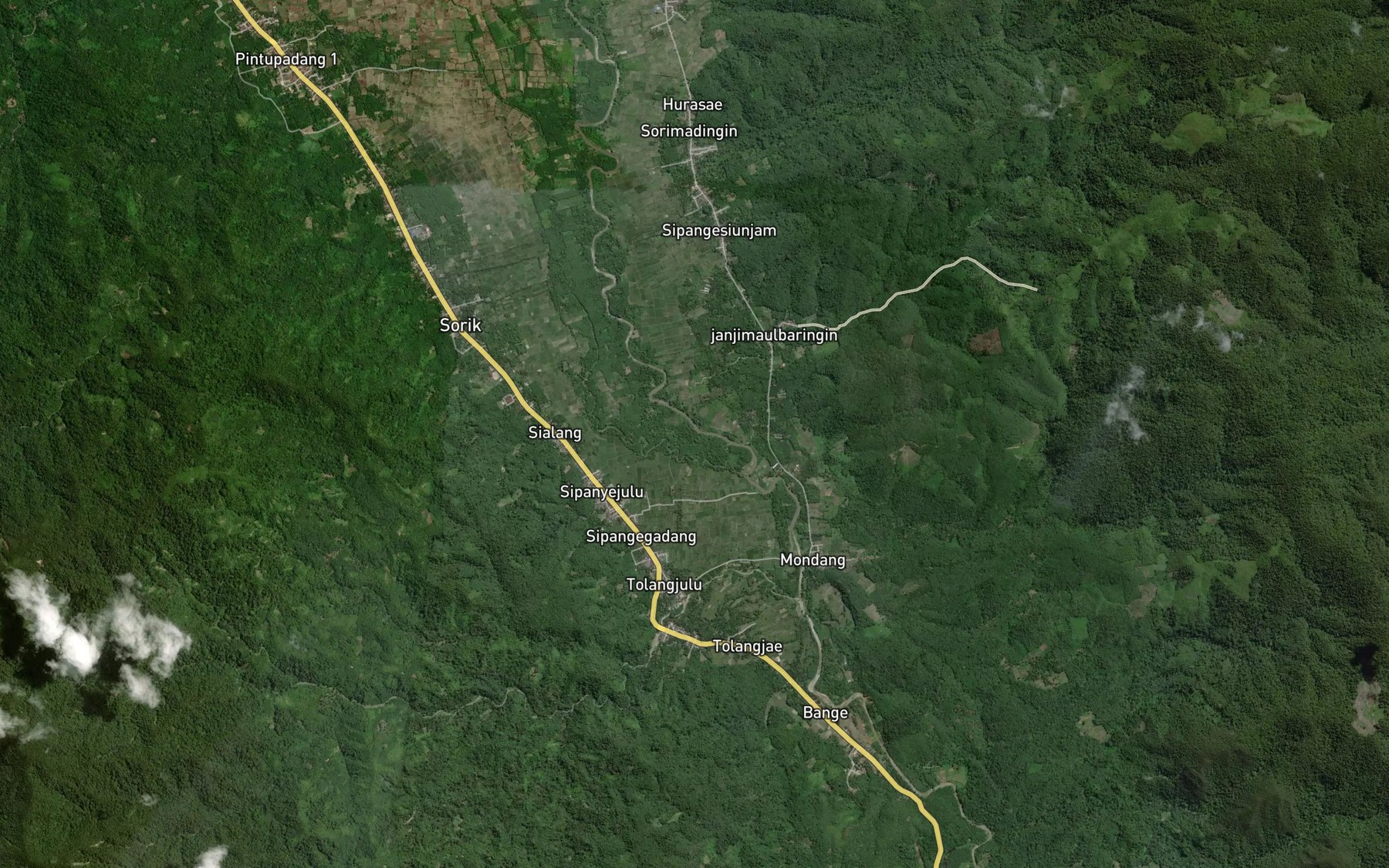 Satellite map of the Aek Siombuk
