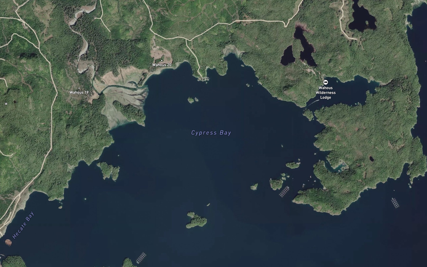 Satellite map of the Cypress Bay