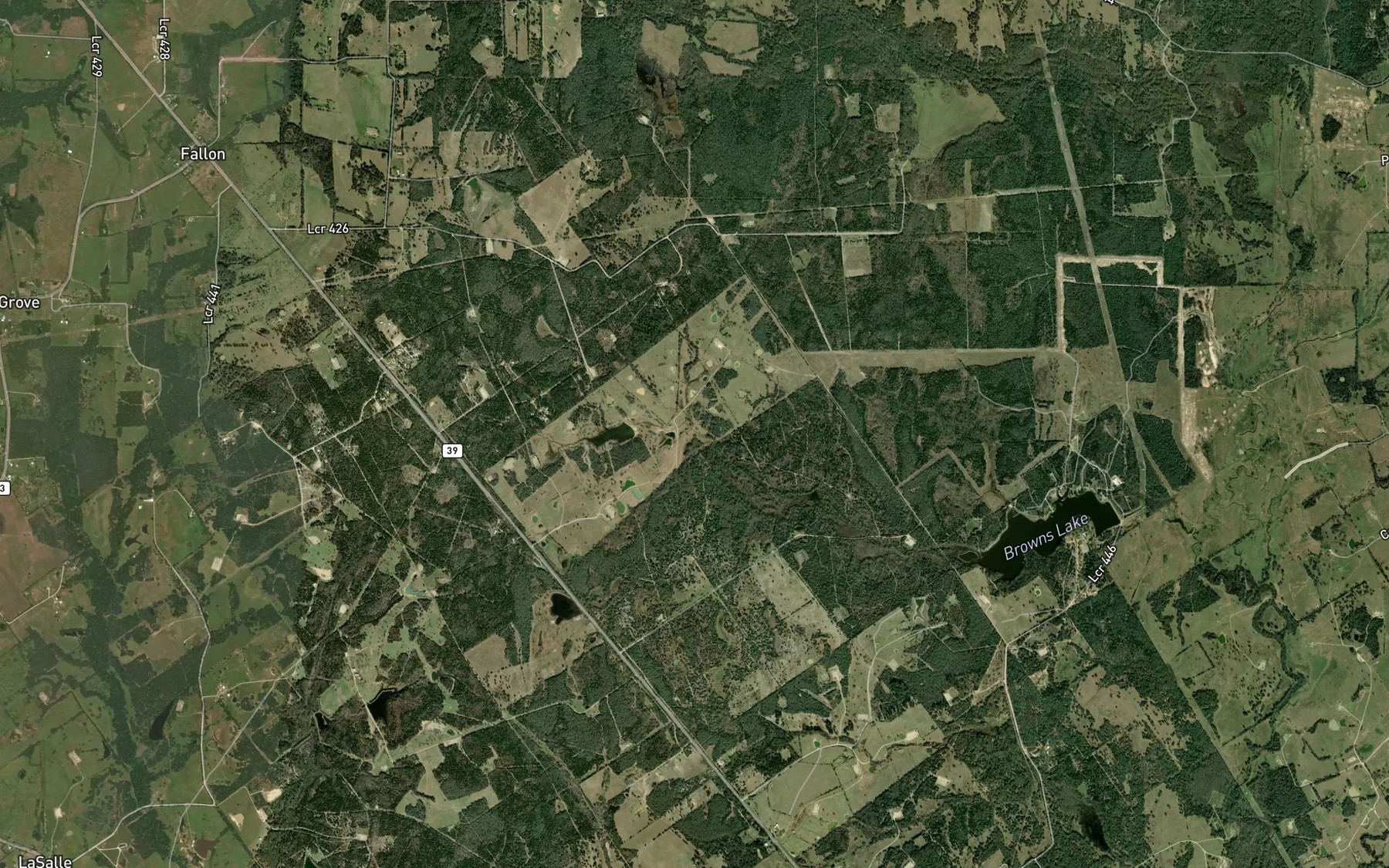 Satellite map of the East Fork Chambers Creek