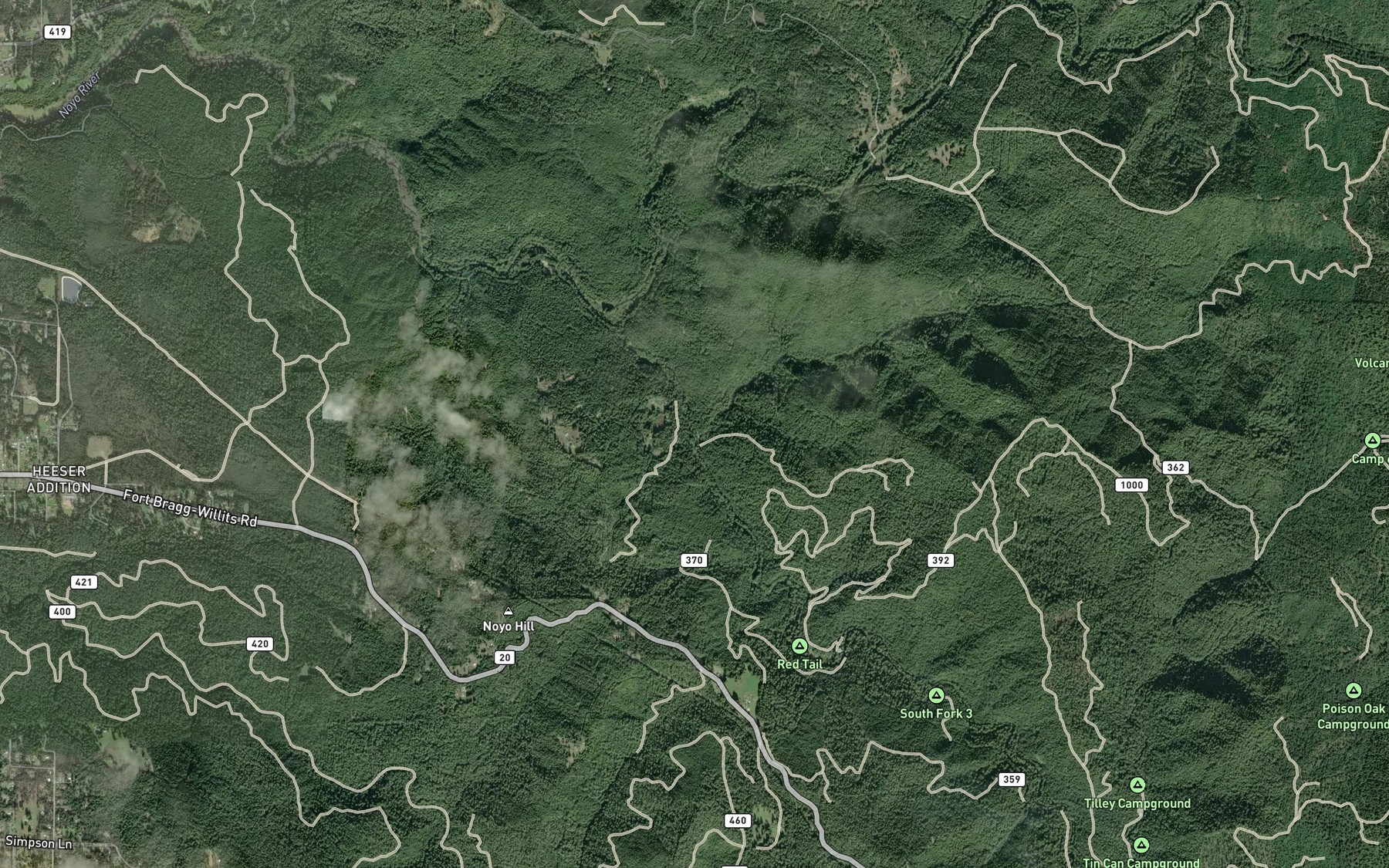 Satellite map of the Kass Creek
