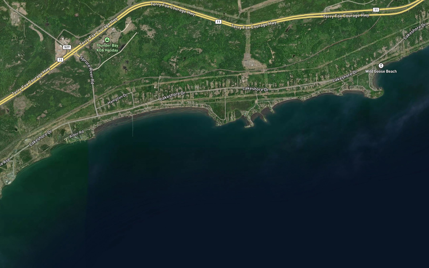 Satellite map of the Green Bay