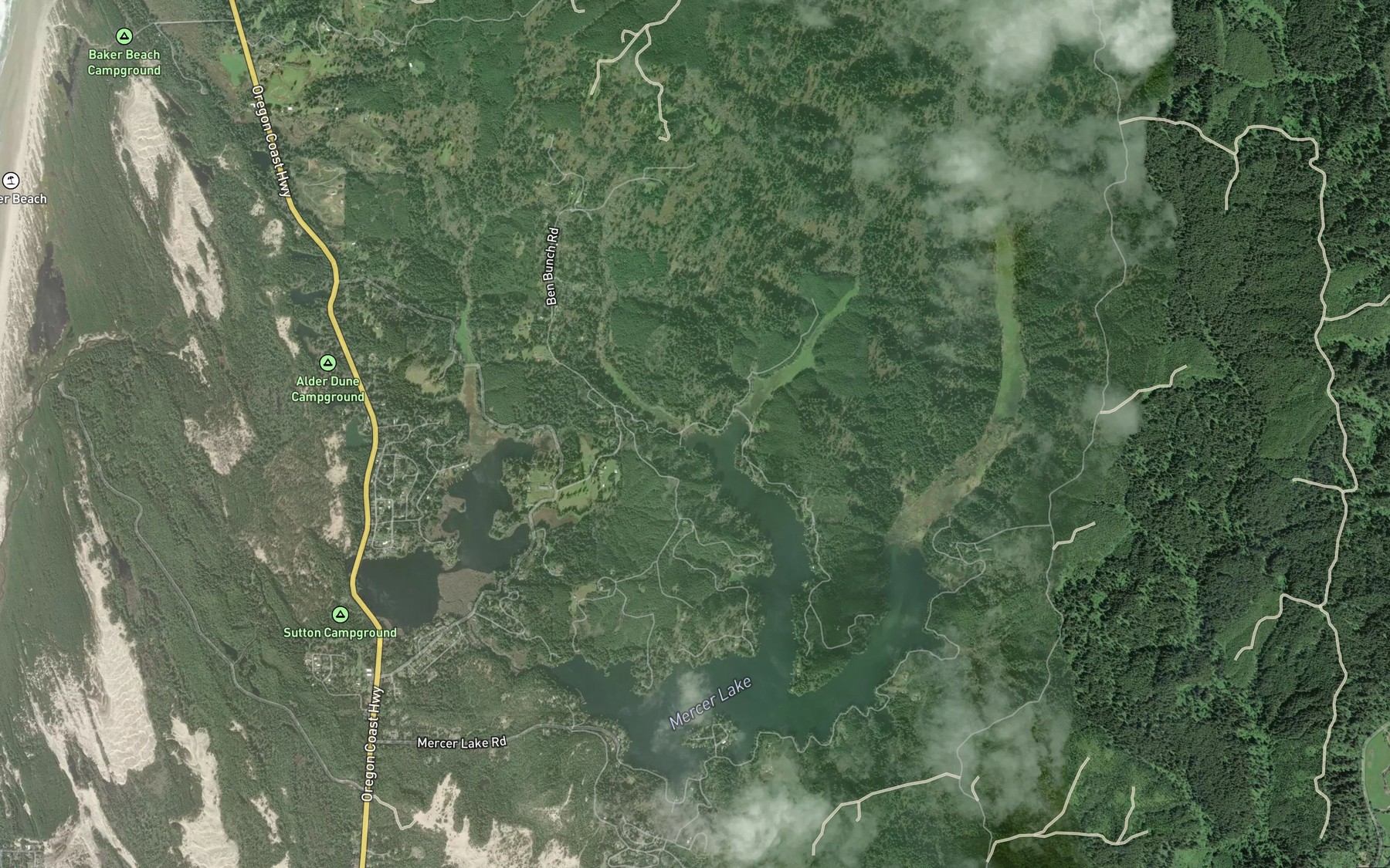 Satellite map of the Dahlin Creek