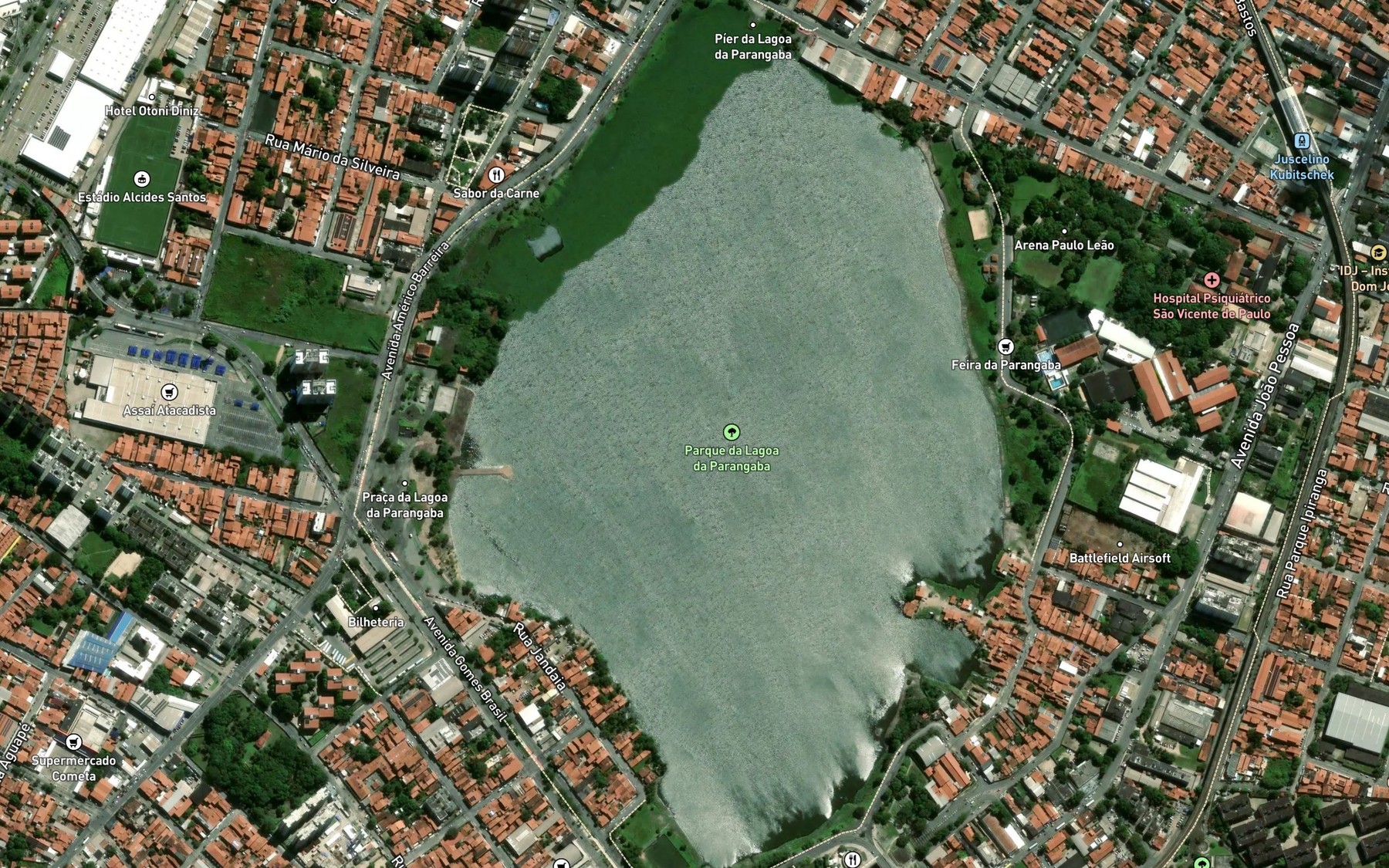 Satellite map of the Lagoa da Parangaba