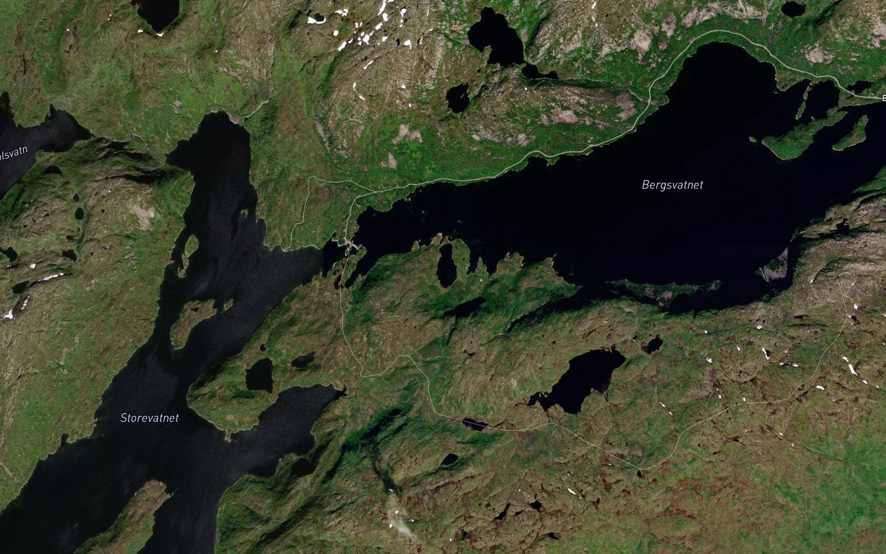 Satellite map of the Veslevatnet