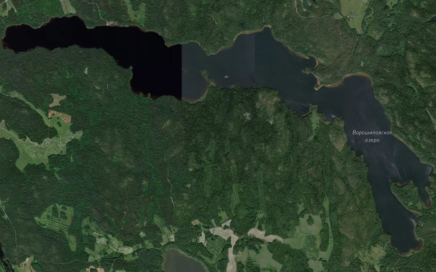 Satellite map of the Ozero Voroshilovskoye