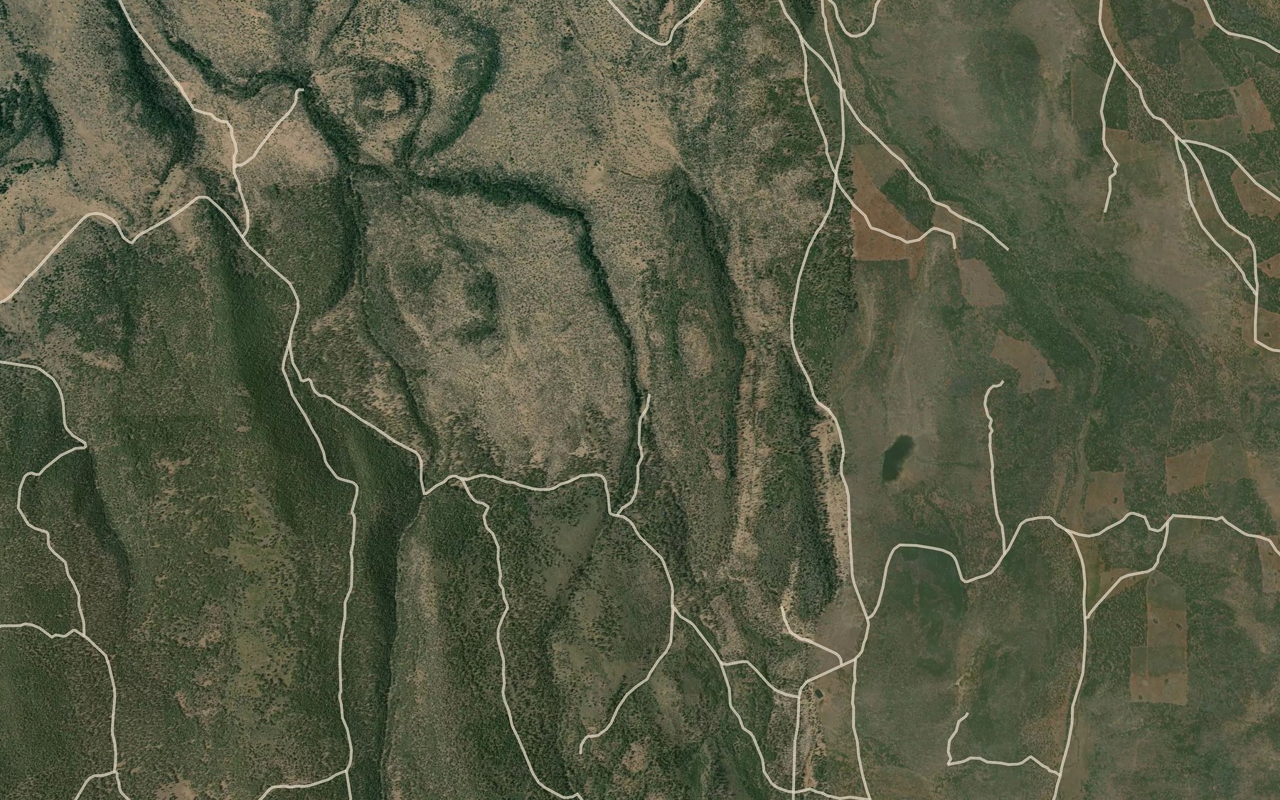 Satellite map of the Hog Valley Reservoir