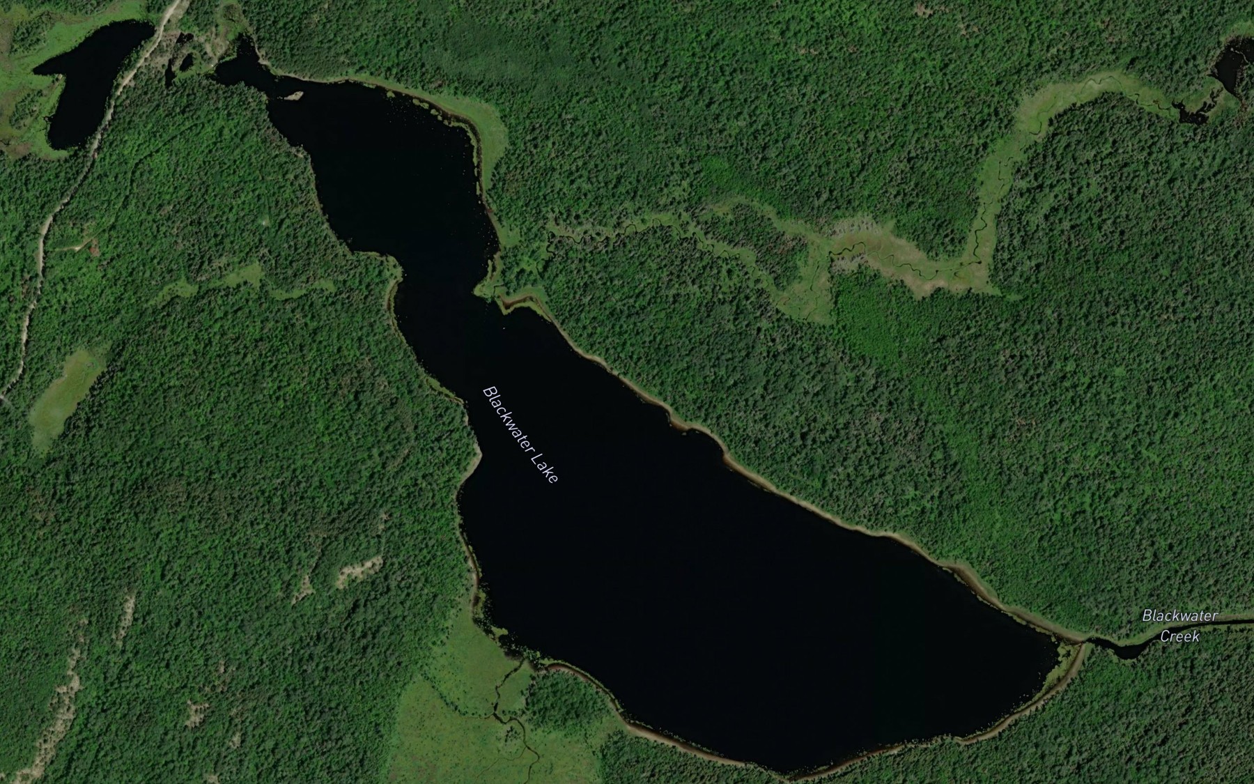Satellite map of the Blackwater Lake