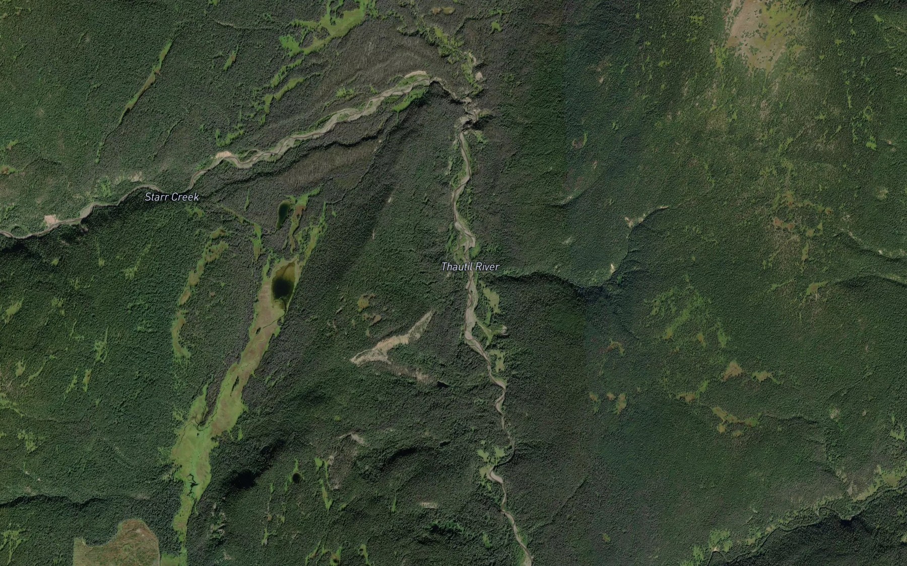 Satellite map of the Starr Creek