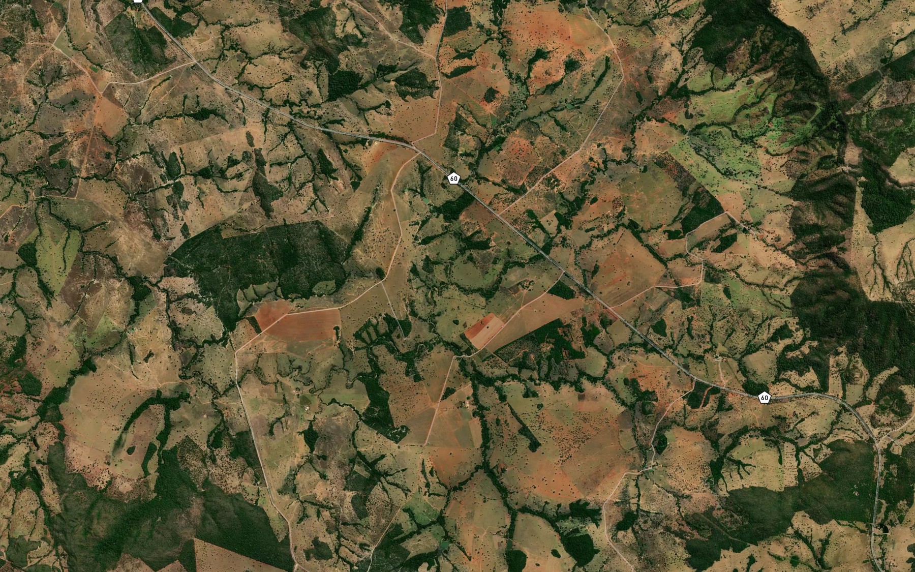 Satellite map of the Corrego Palmito