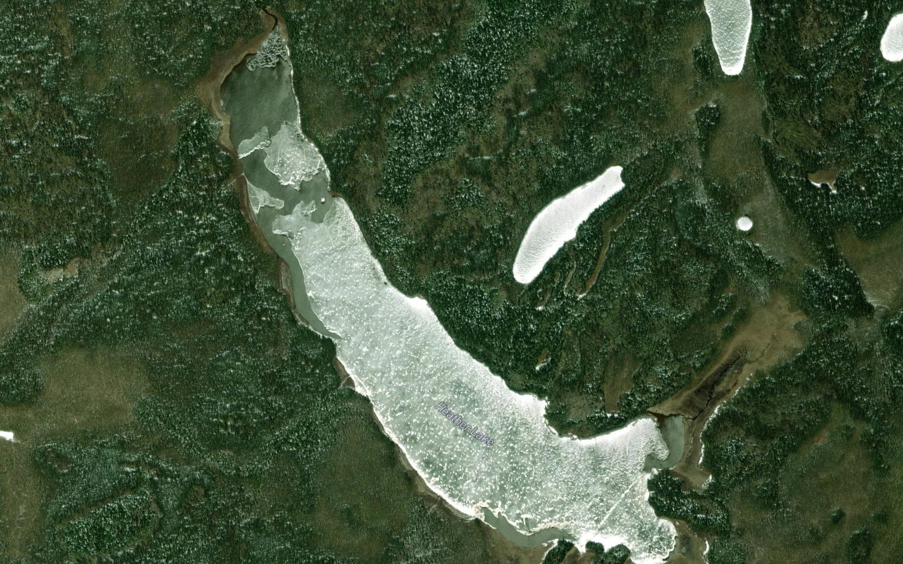 Satellite map of the Heather Lake