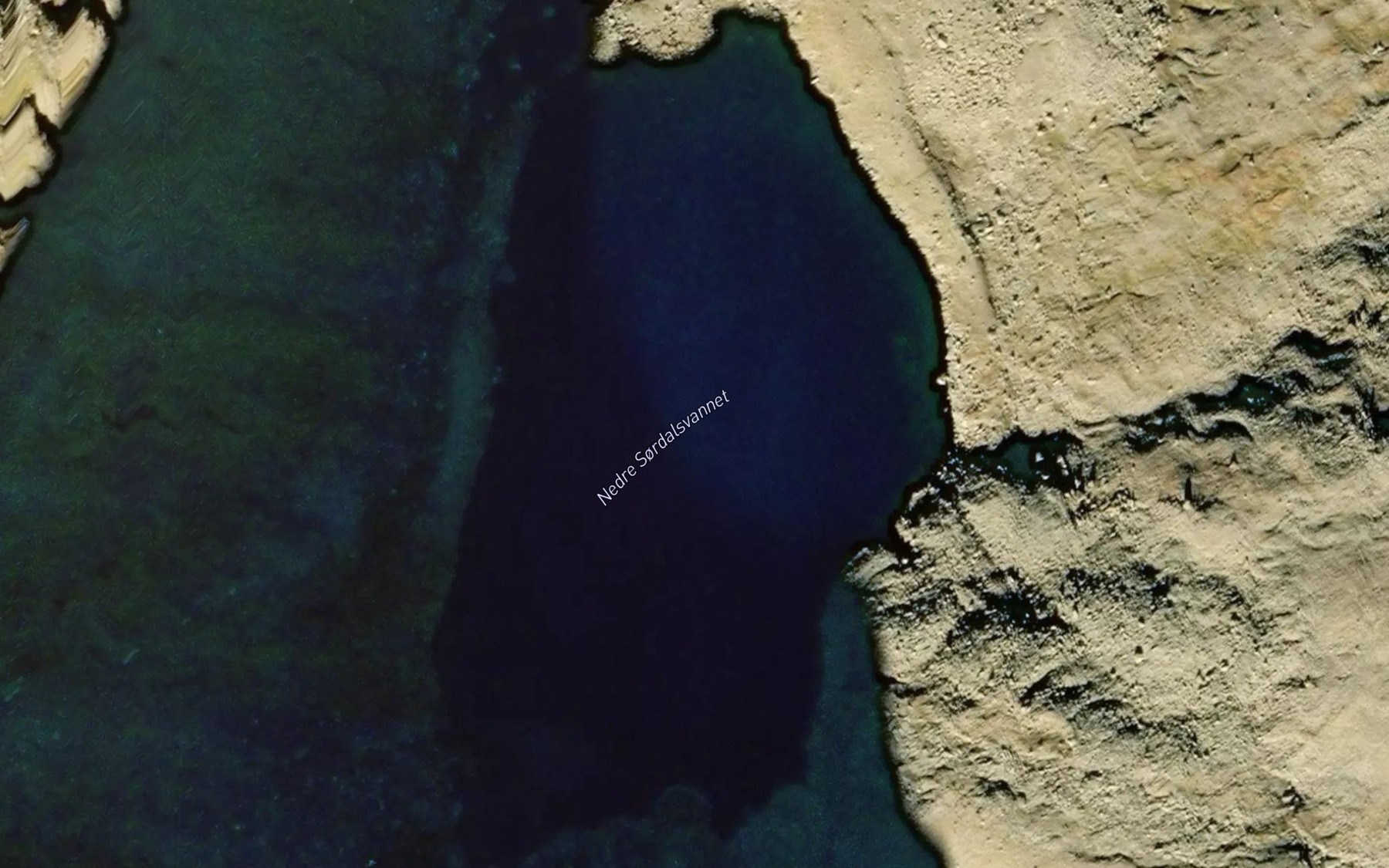 Satellite map of the Nedre Sordalsvannet
