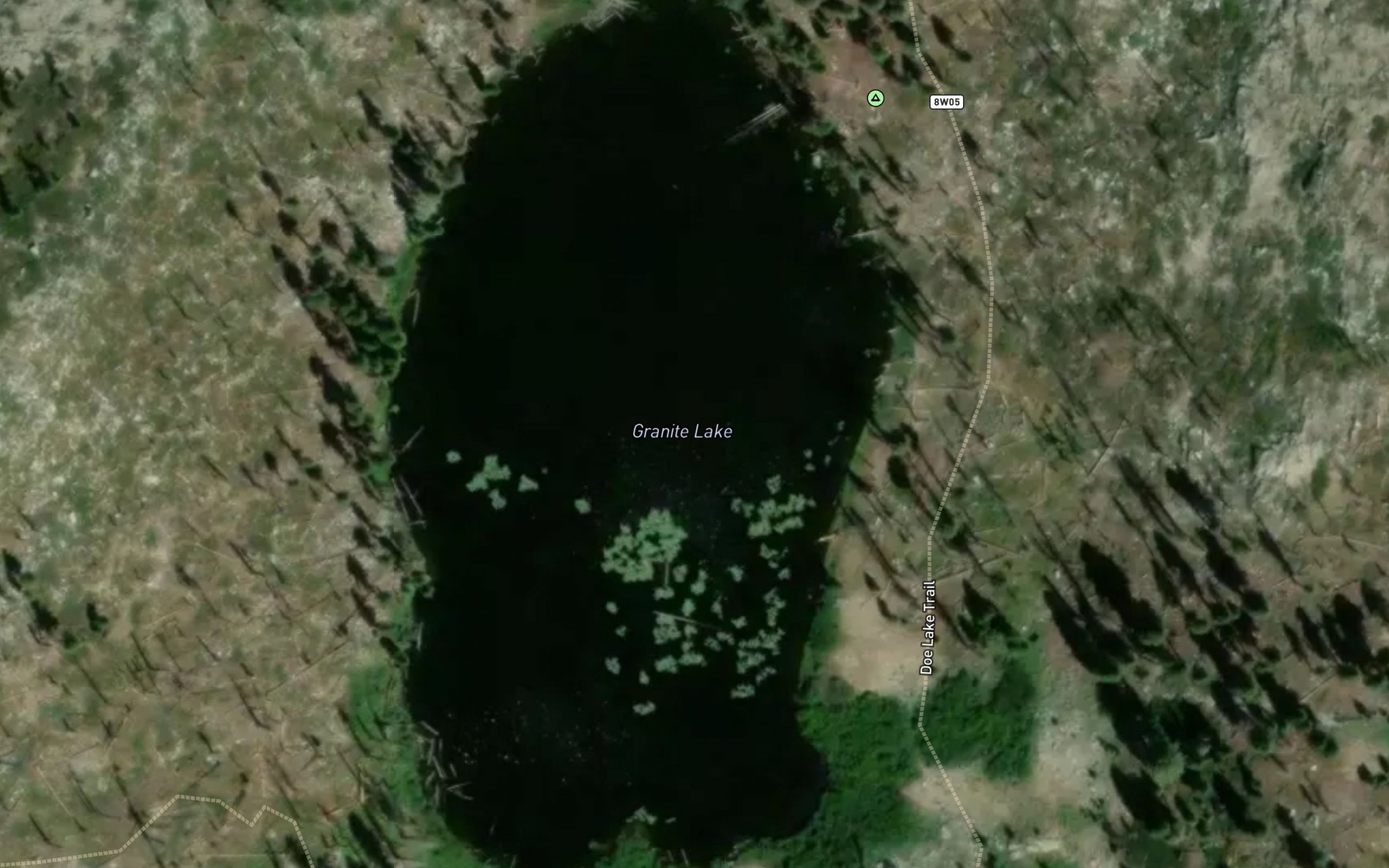 Satellite map of the Granite Lake