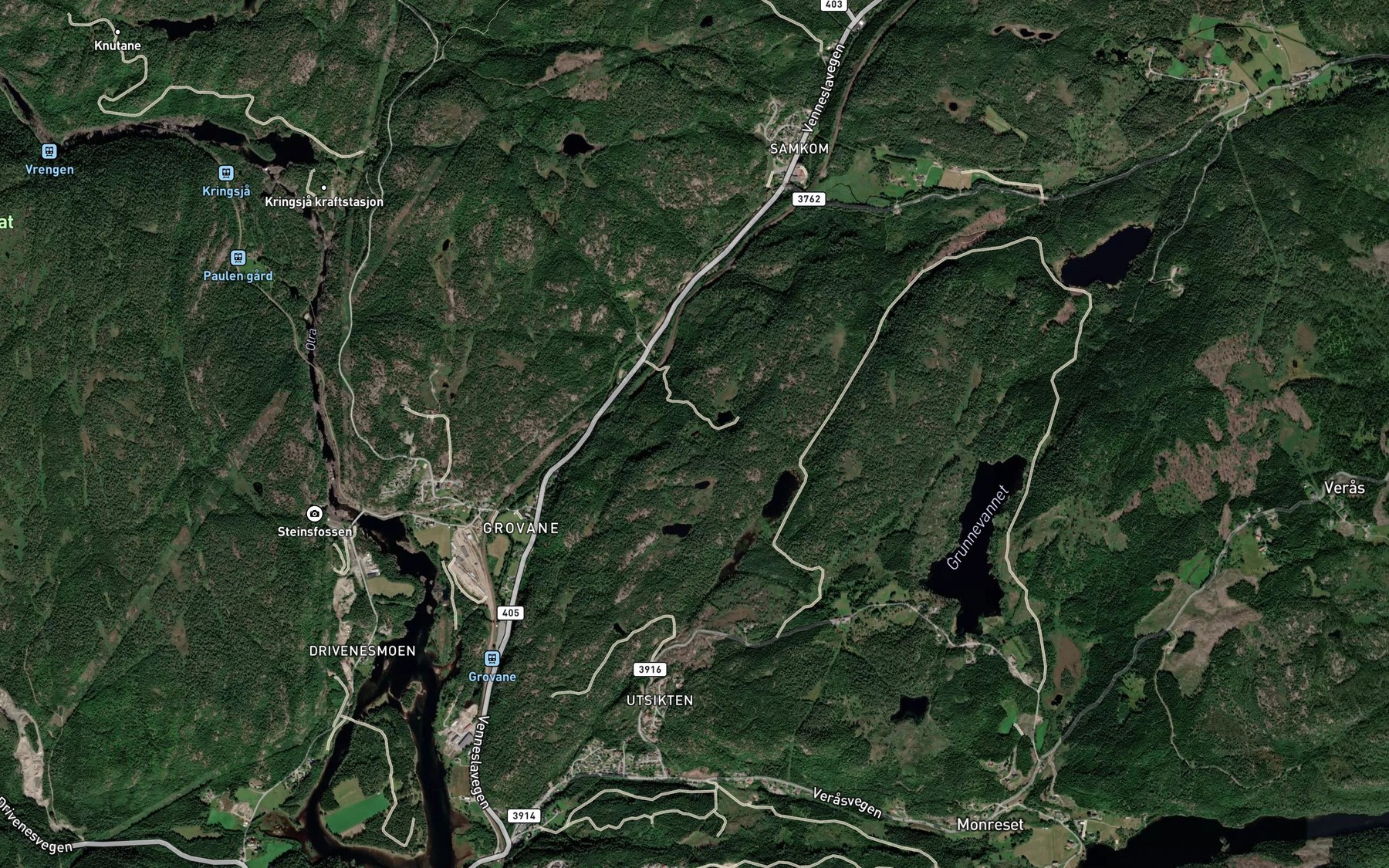 Satellite map of the Blindetjonn