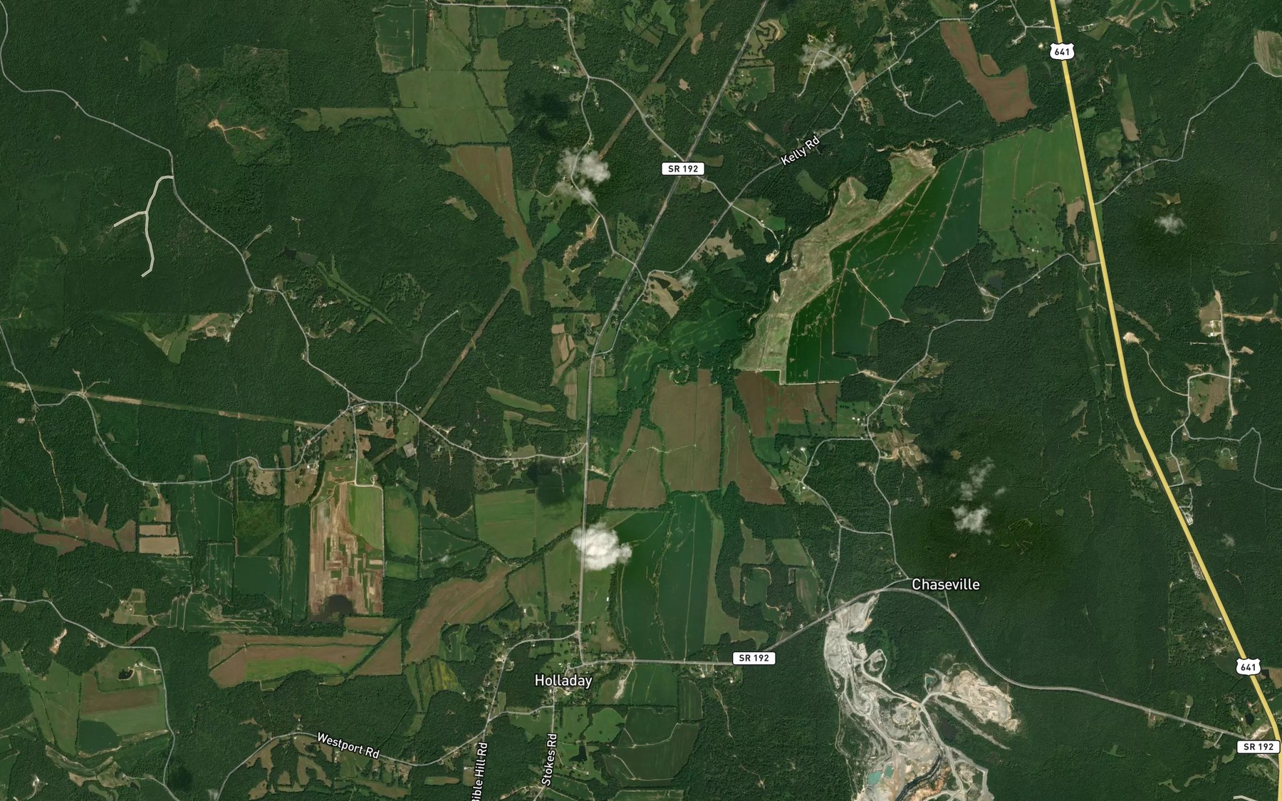 Satellite map of the Seventeen Creek