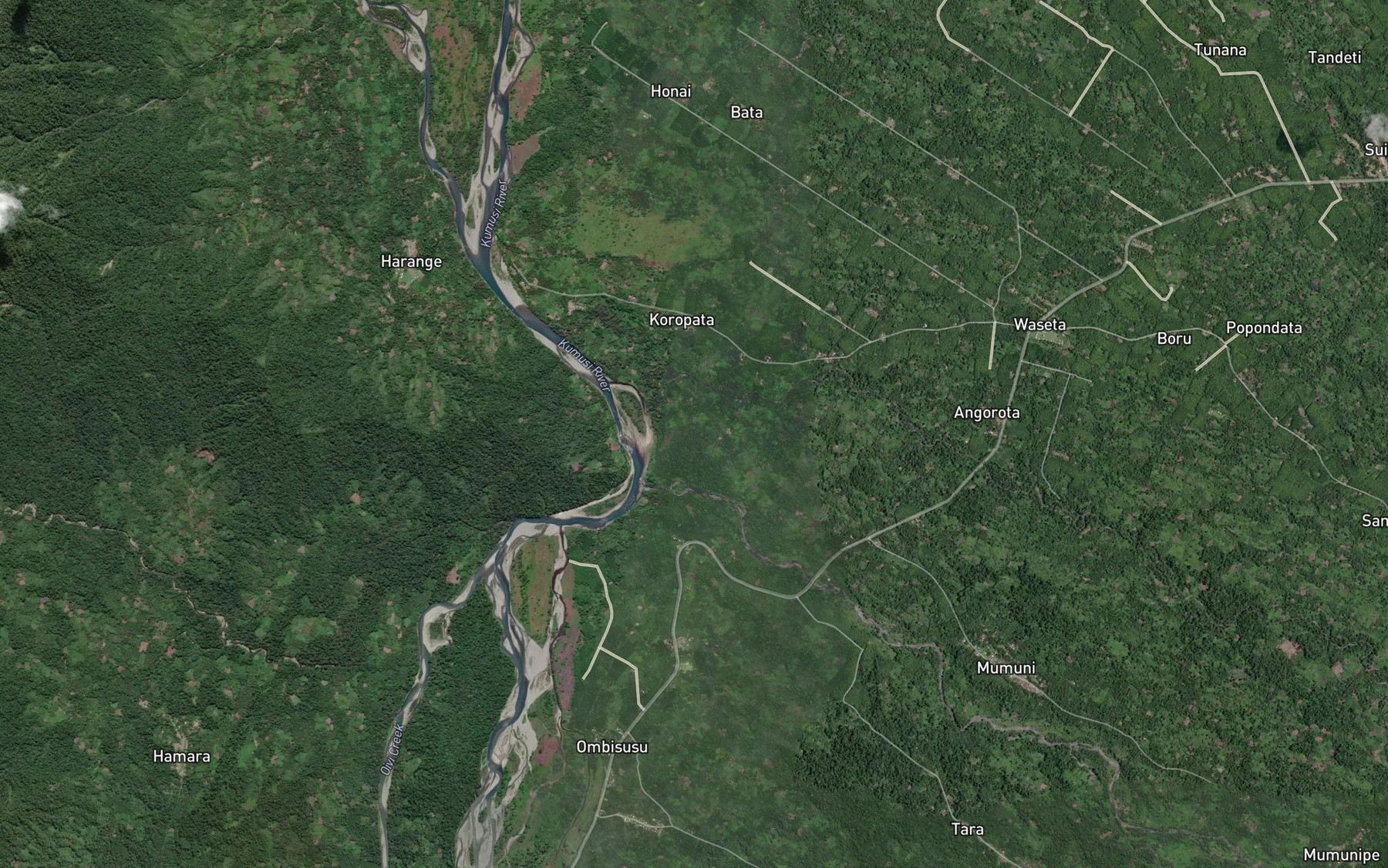 Satellite map of the Embala River