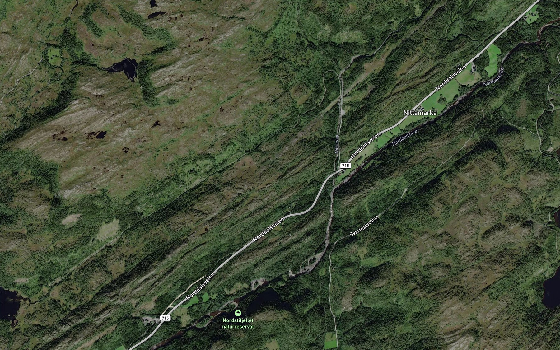 Satellite map of the Olaustjorna