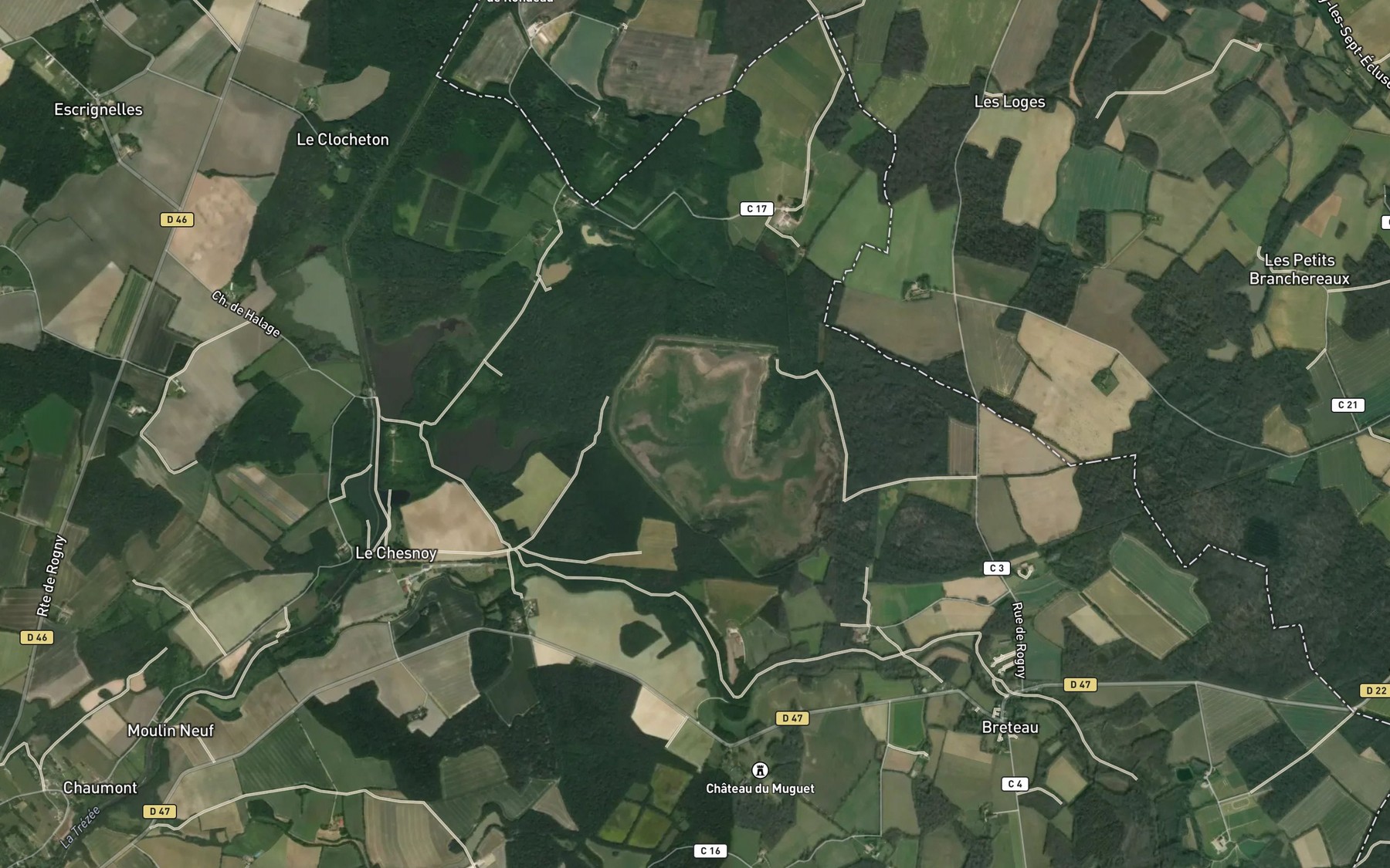Satellite map of the Etang de la Grande Rue