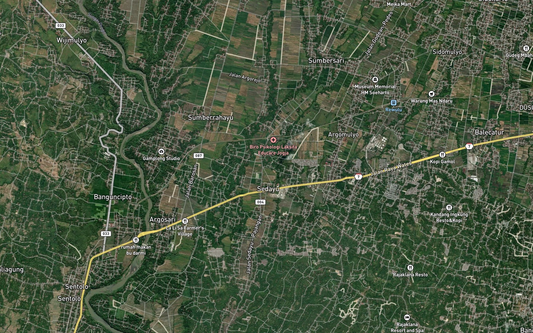 Satellite map of the Kali Ngingas