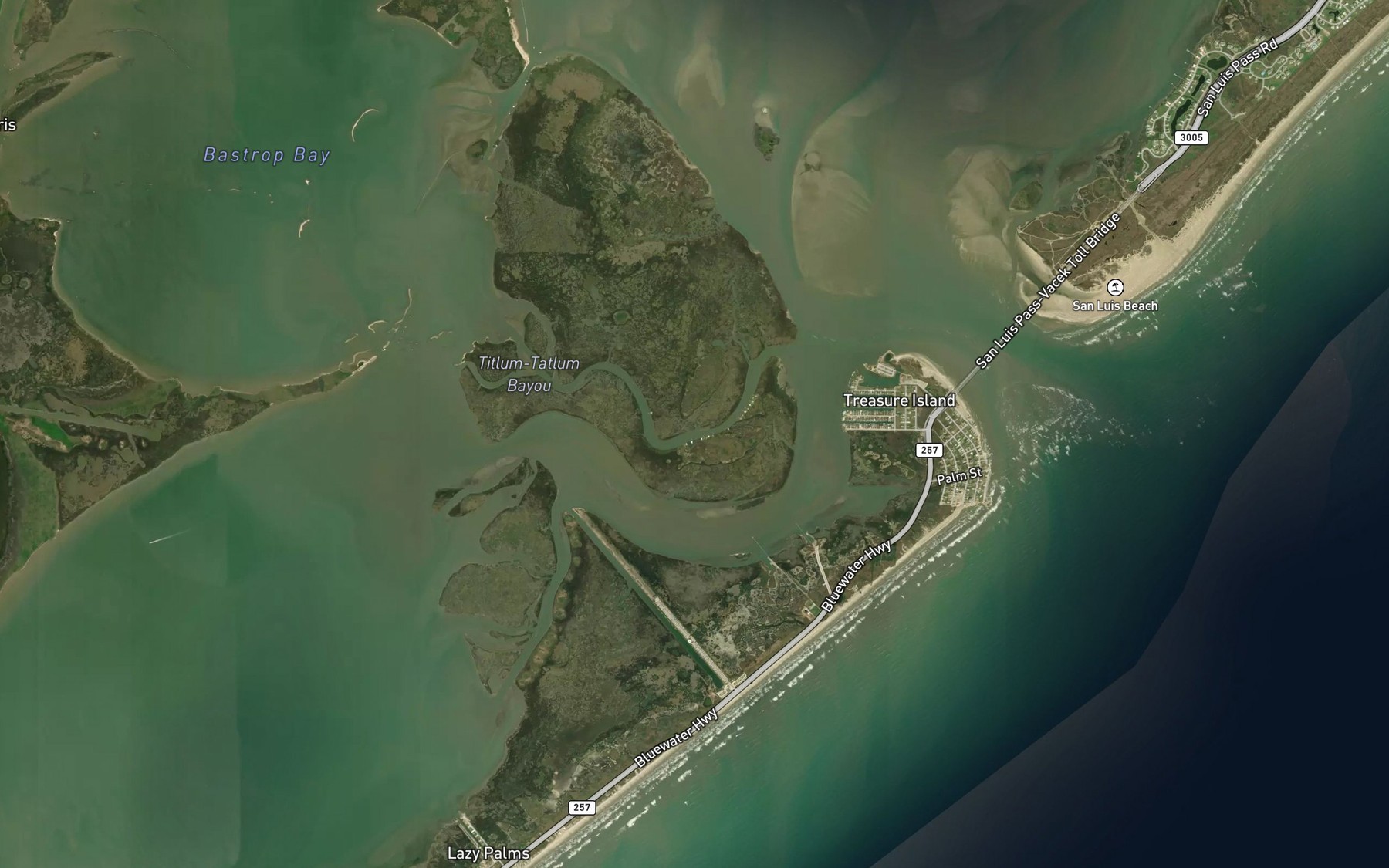 Satellite map of the Titlum-Tatlum Bayou