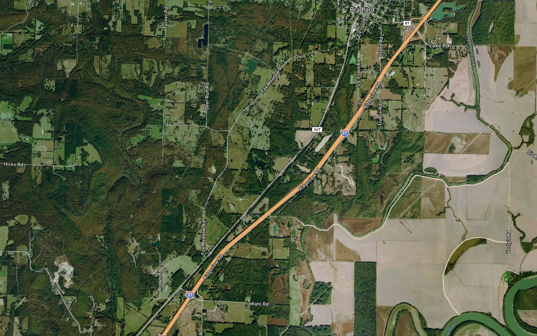 Satellite map of the Smith Lake