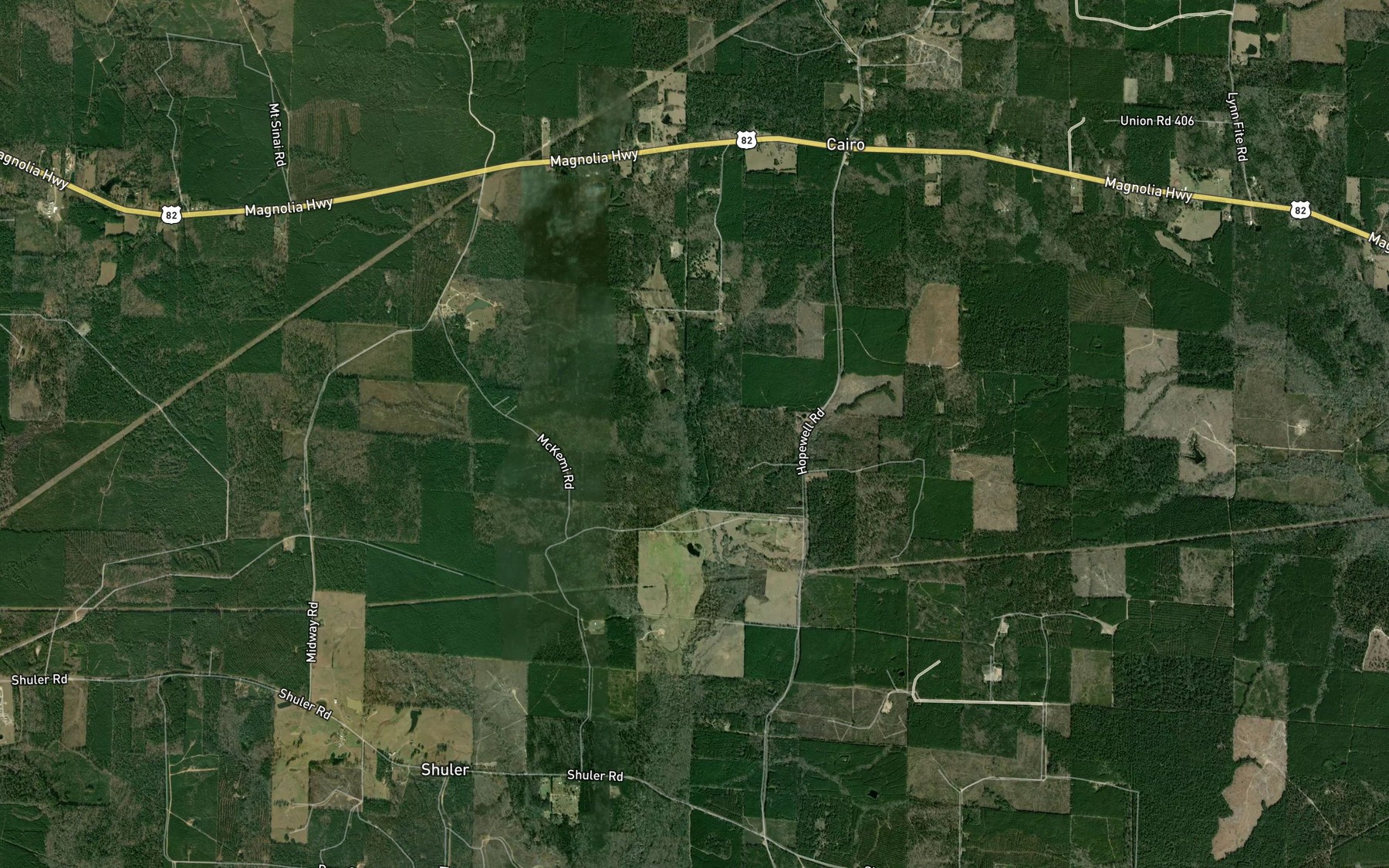 Satellite map of the Warren Branch