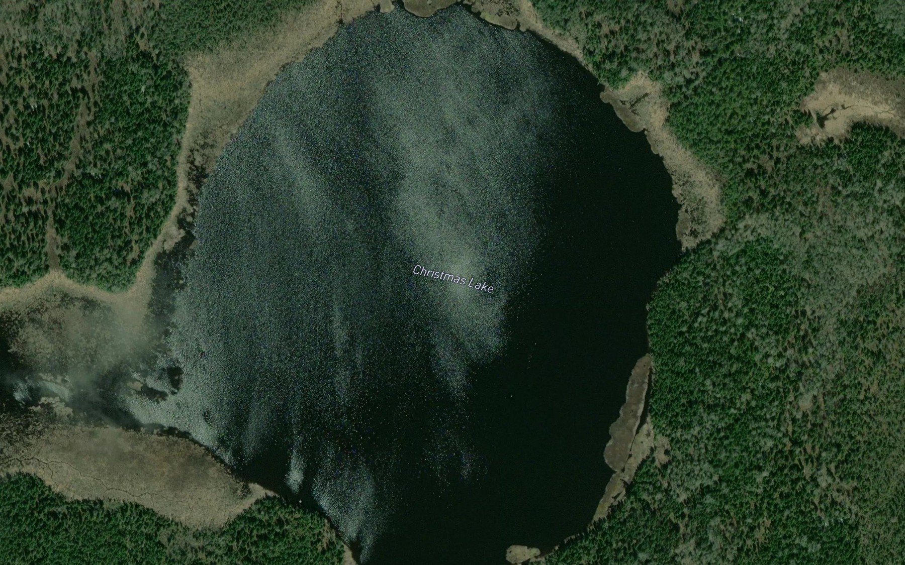 Satellite map of the Christmas Lake