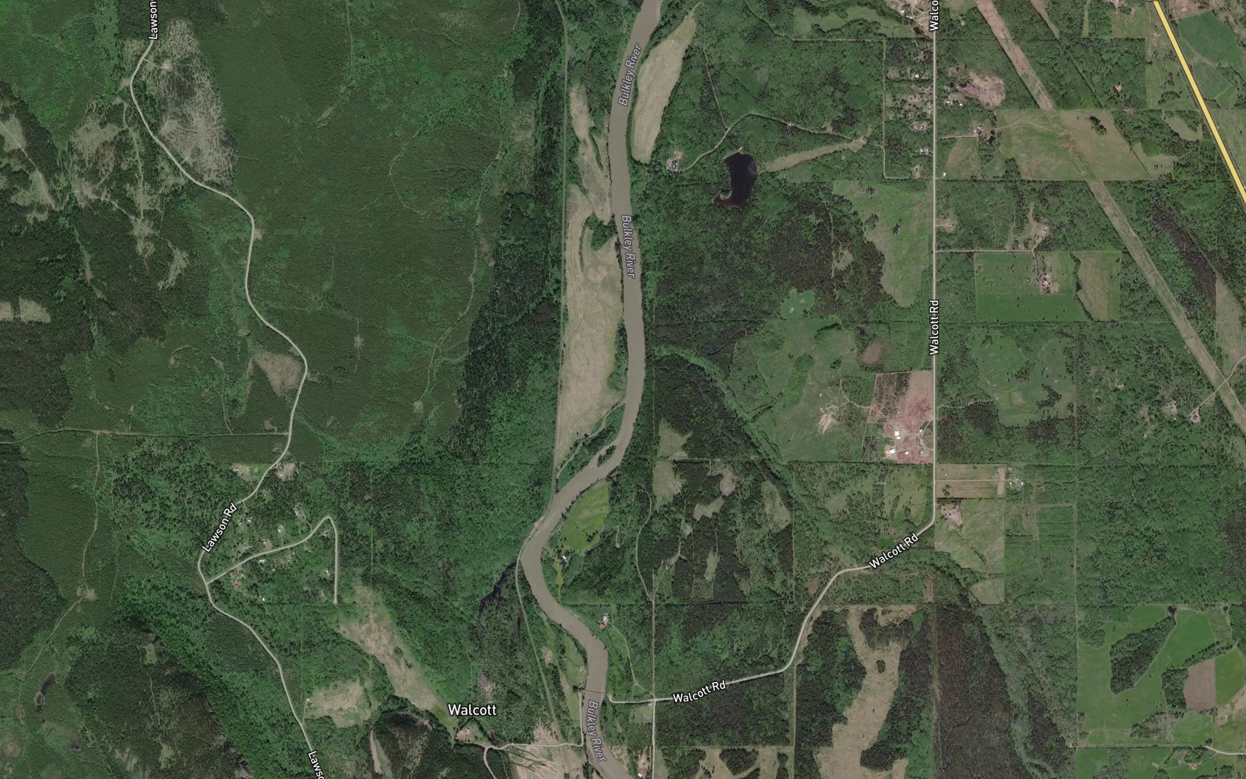Satellite map of the Vallee Creek