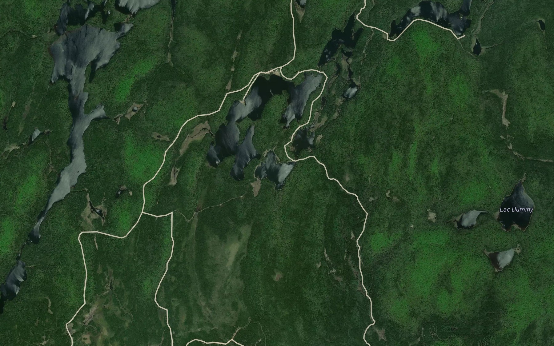 Satellite map of the Lac Tristesse