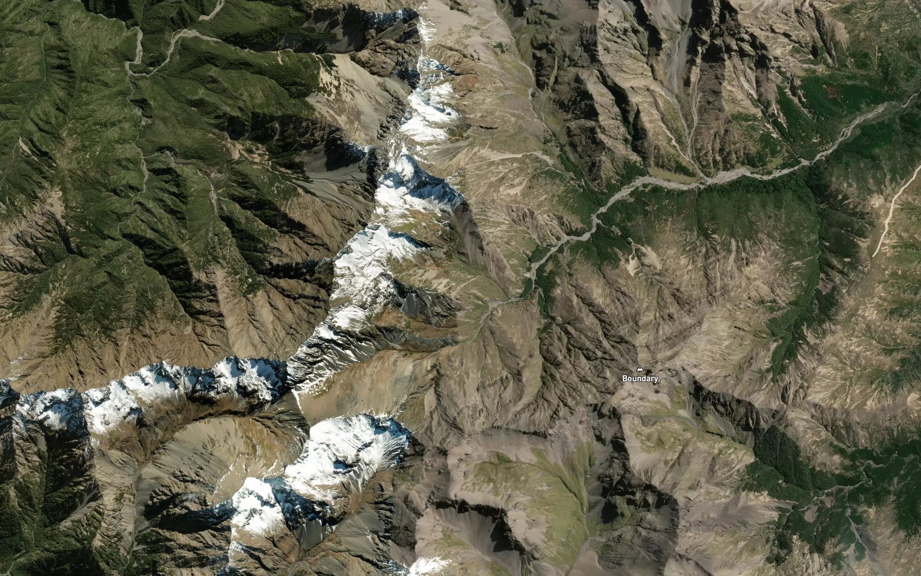 Satellite map of the Waihopai River
