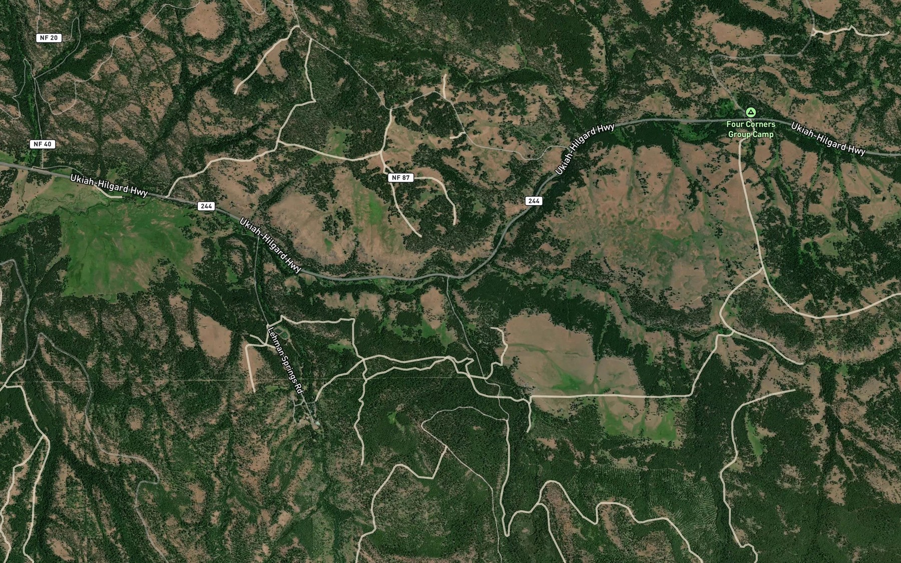 Satellite map of the Frazier Creek