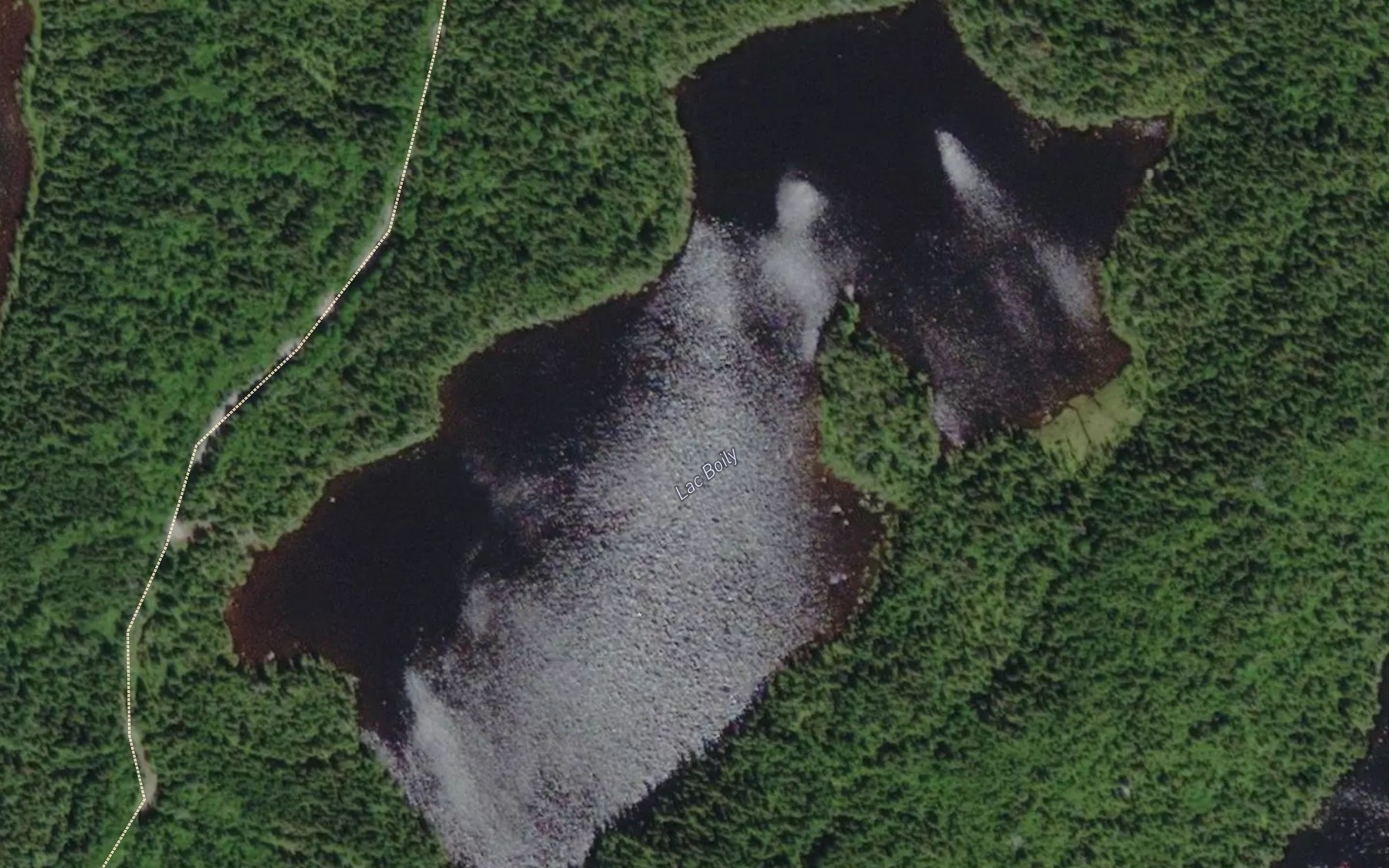 Satellite map of the Lac Boily