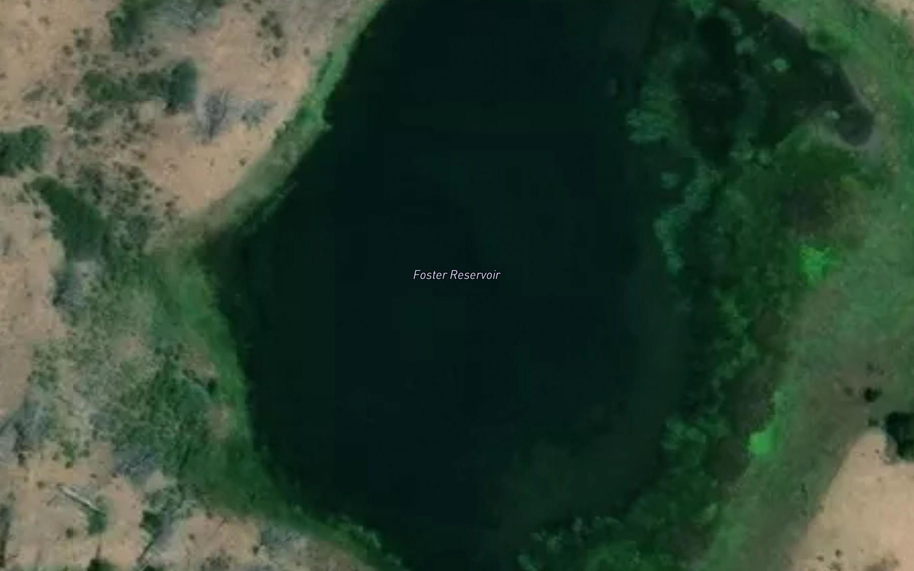 Satellite map of the Foster Reservoir