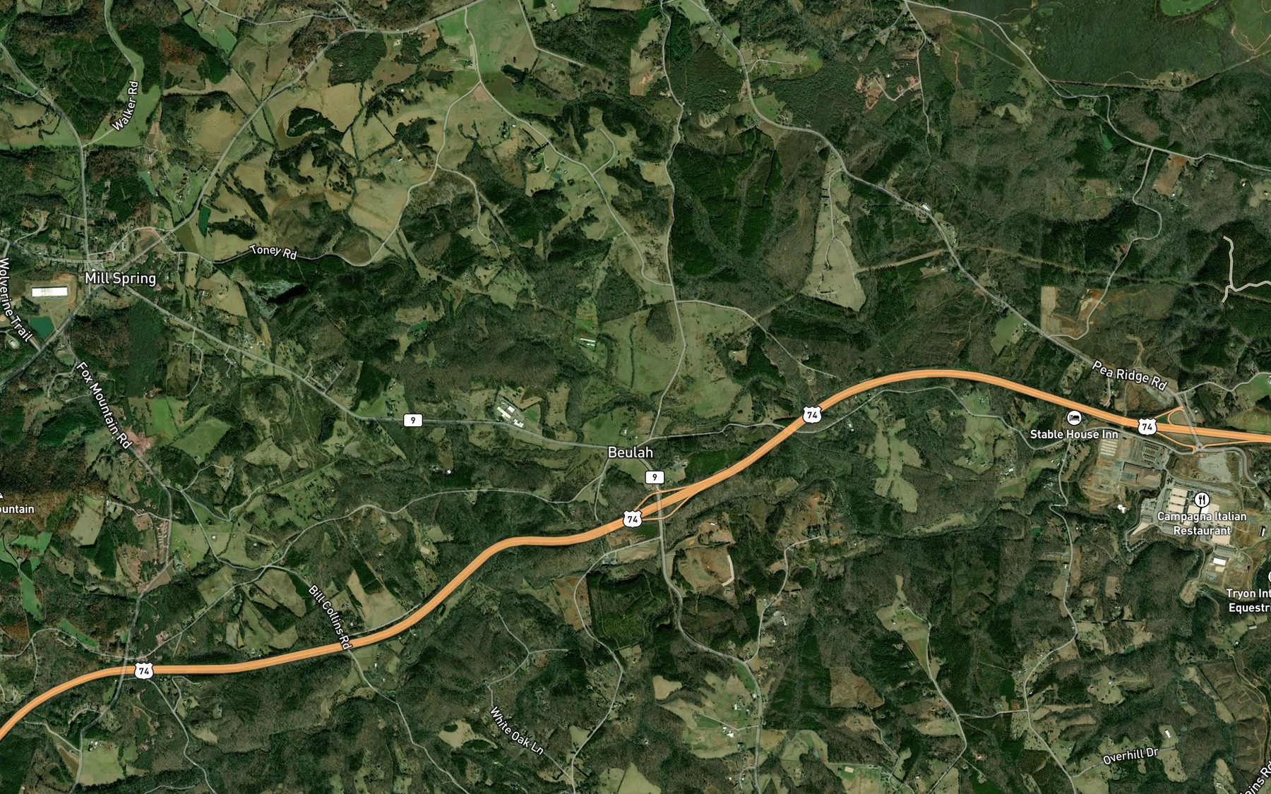 Satellite map of the South Branch Little White Oak Creek