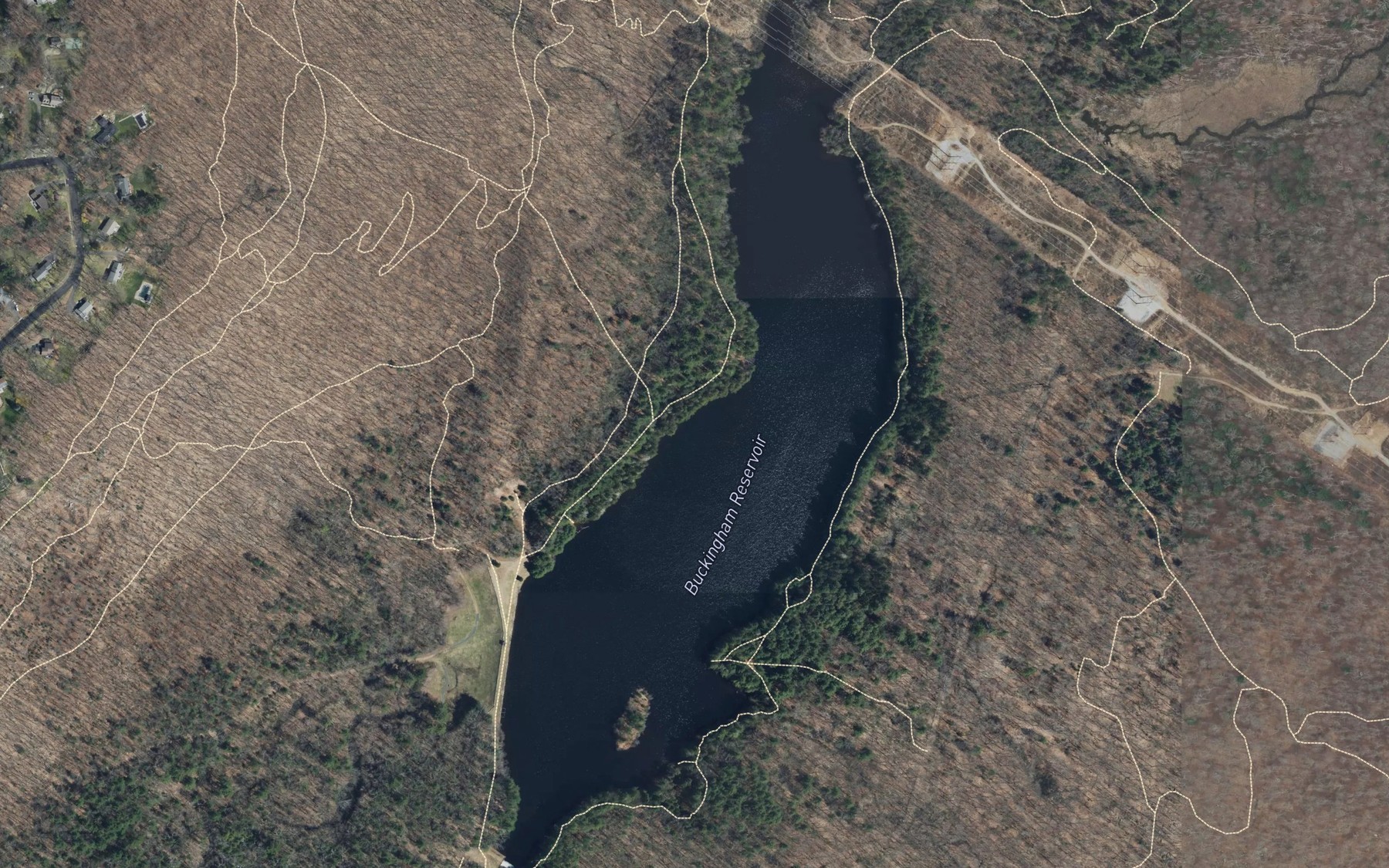 Satellite map of the Buckingham Reservoir