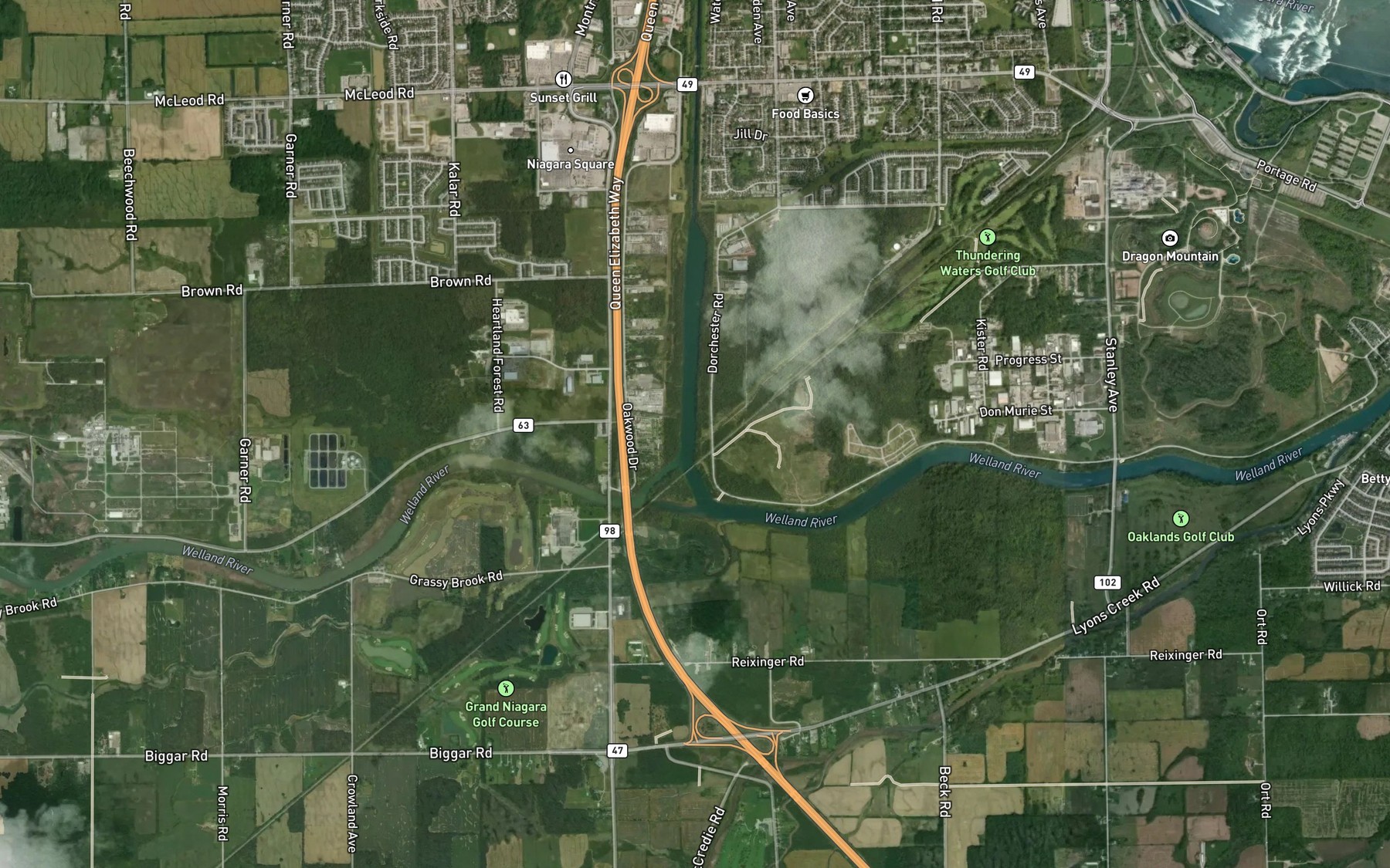 Satellite map of the Grassy Brook