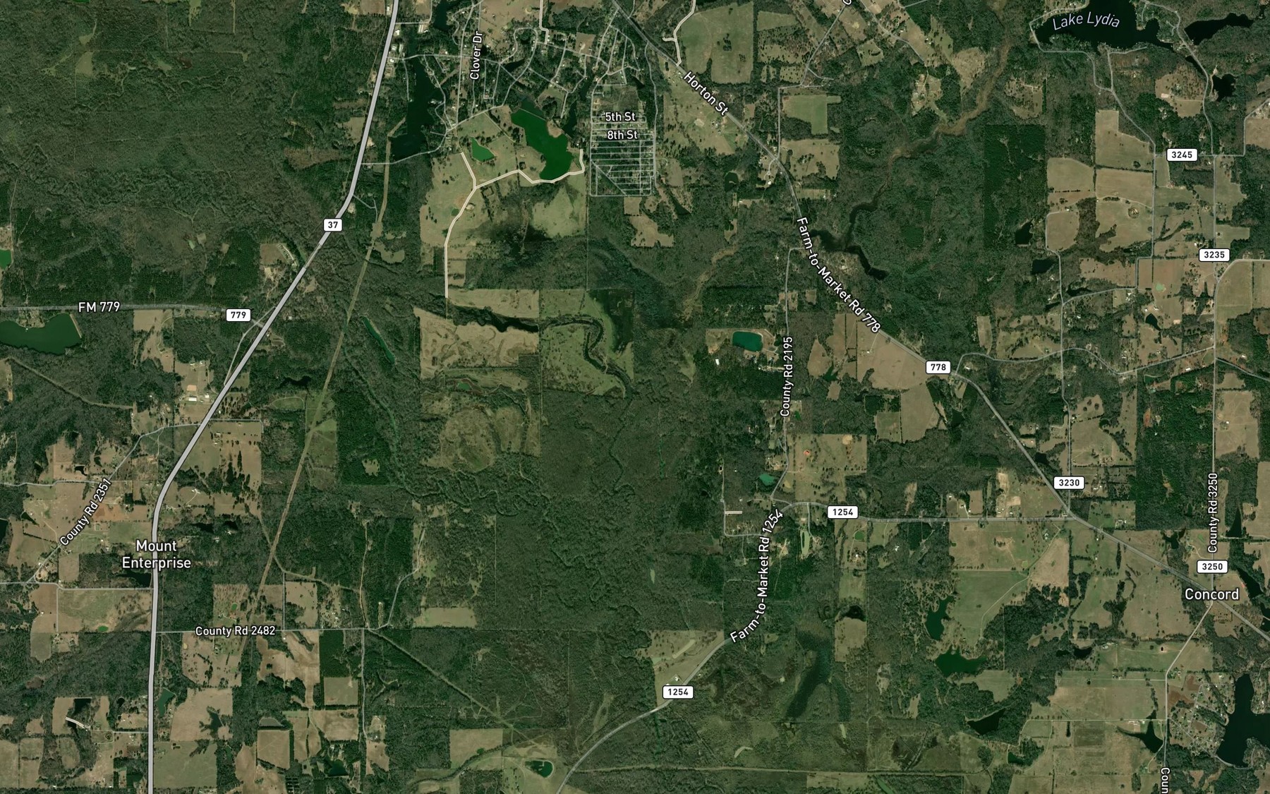 Satellite map of the Graveyard Branch