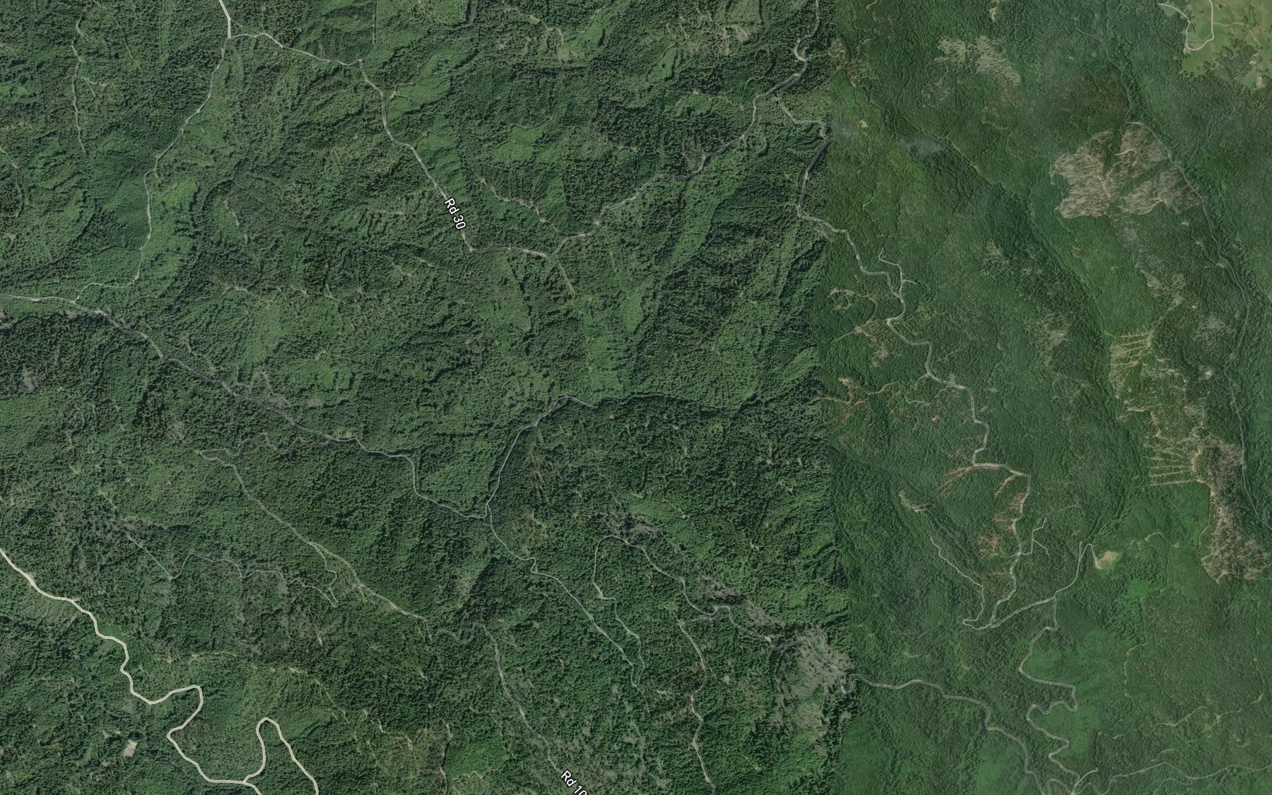 Satellite map of the Doe Creek
